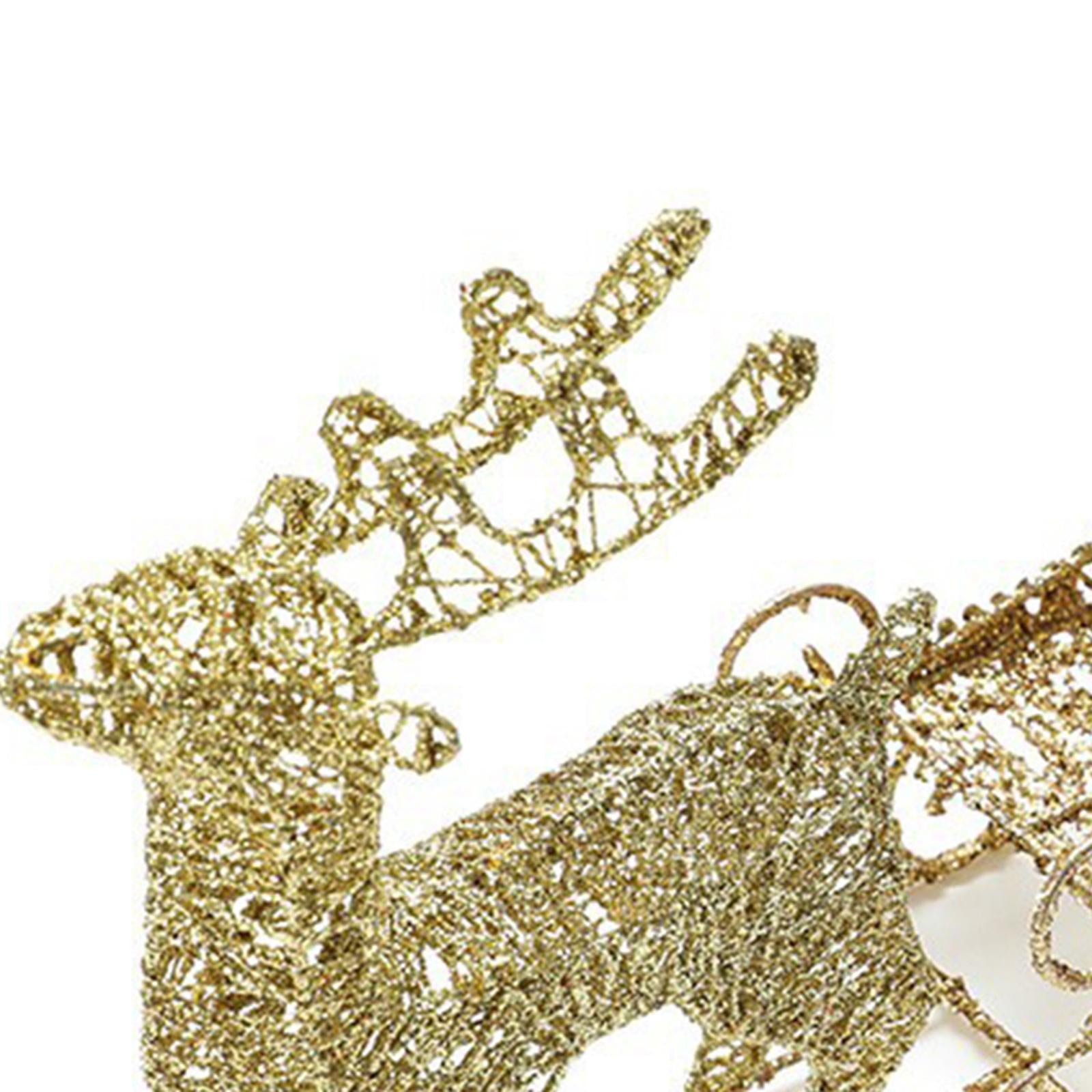 Elk Sleigh Ornaments Sleigh Sculpture Crafts for Bedroom Living Room Desktop Golden