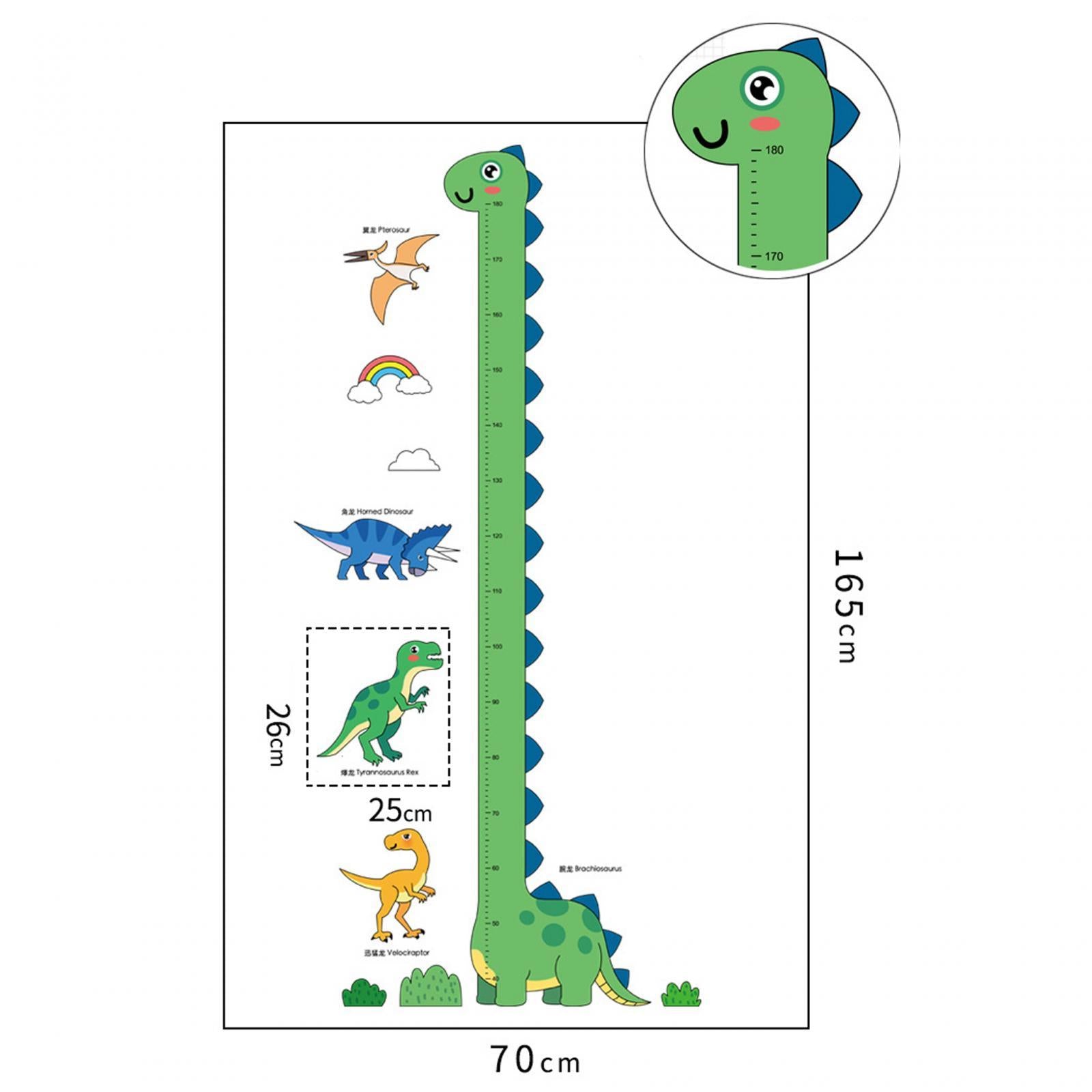 Height Growth Chart Wall Sticker Max 180cm for Kids Nursery Corridor Bedroom Dinosaur