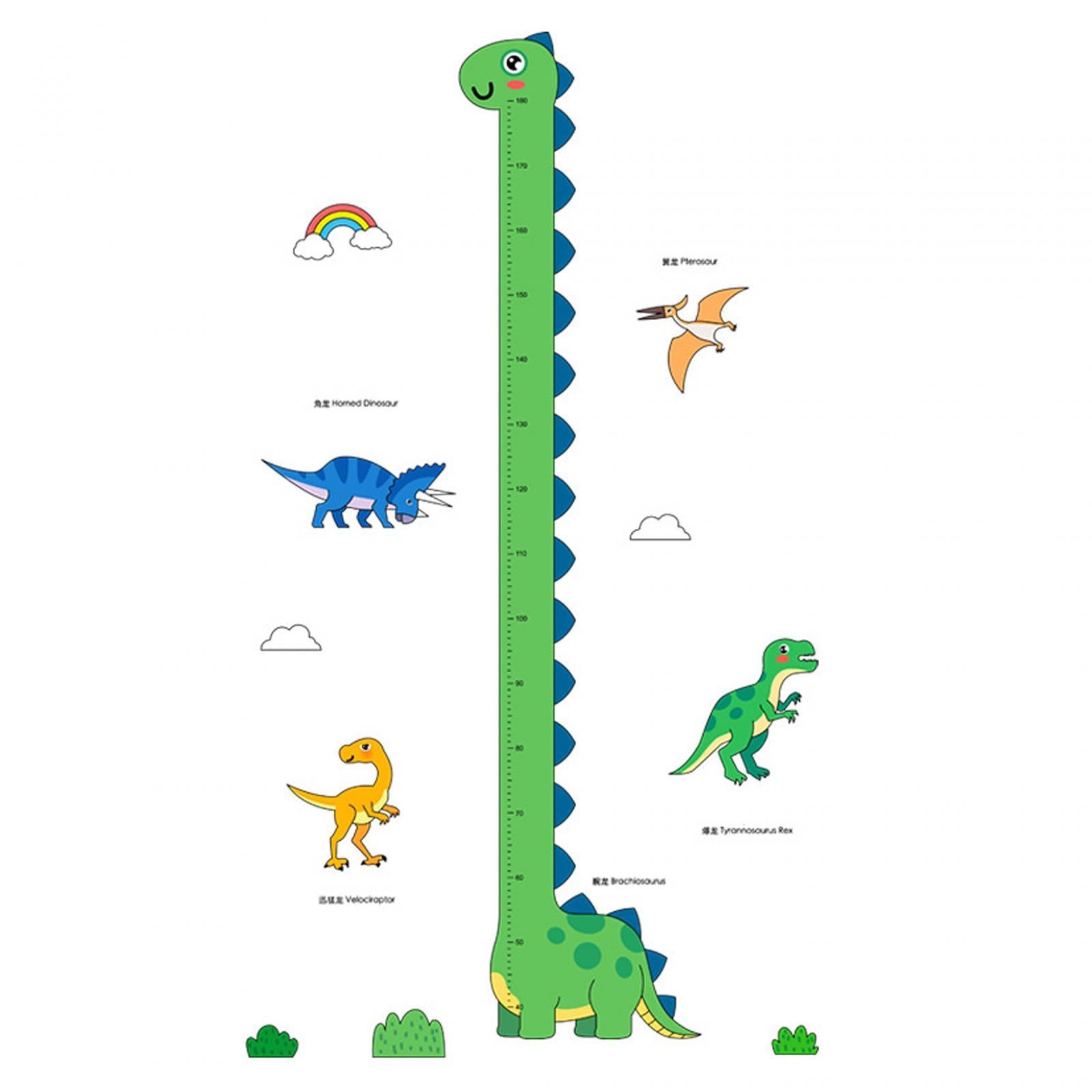 Height Growth Chart Wall Sticker Max 180cm for Kids Nursery Corridor Bedroom Dinosaur