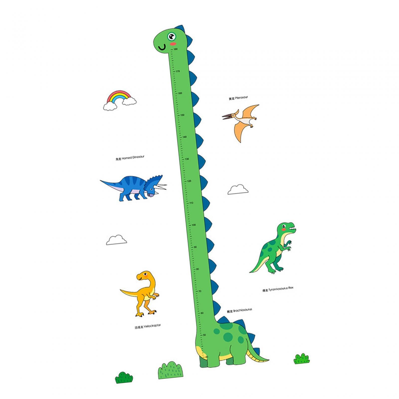 Height Growth Chart Wall Sticker Max 180cm for Kids Nursery Corridor Bedroom Dinosaur