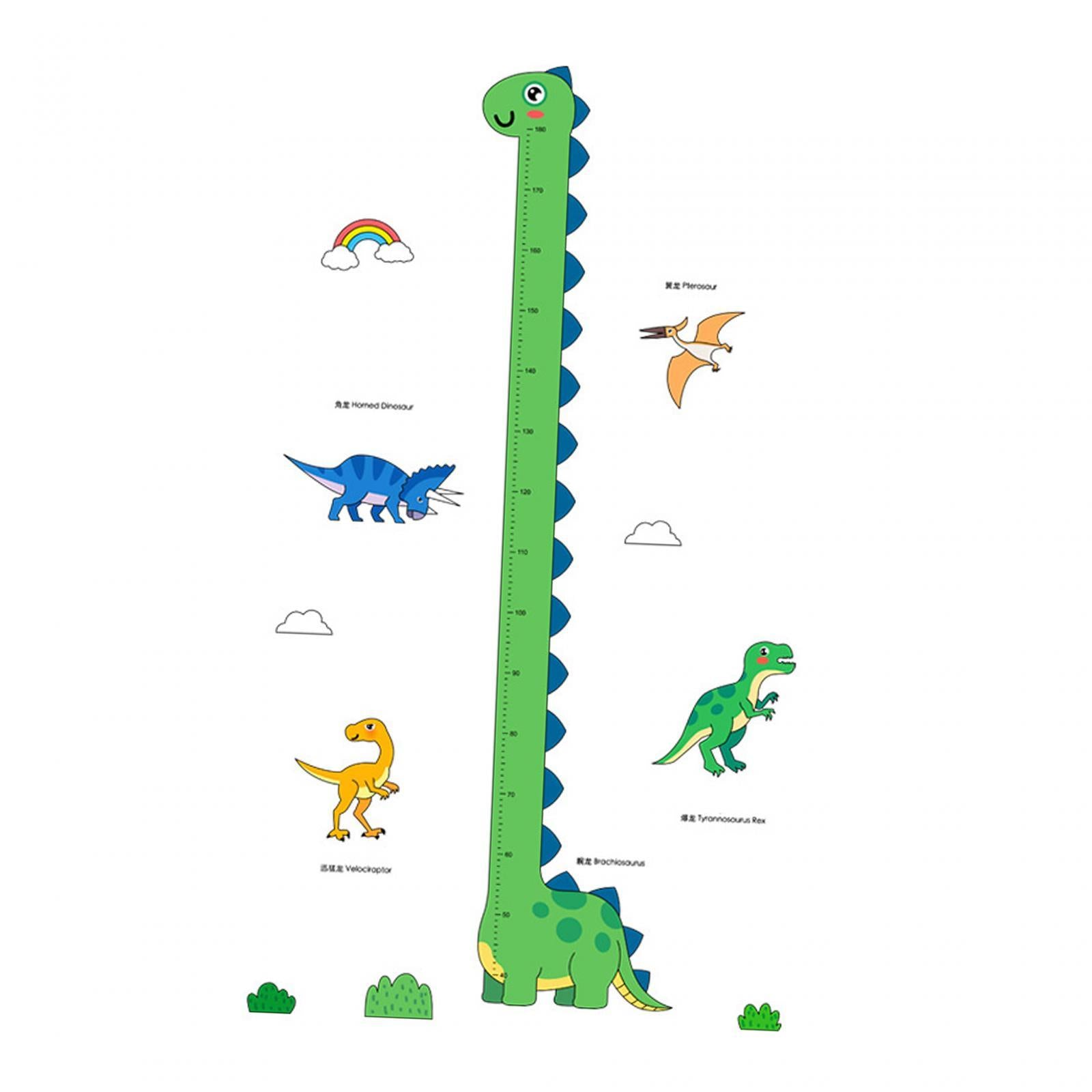 Height Growth Chart Wall Sticker Max 180cm for Kids Nursery Corridor Bedroom Dinosaur
