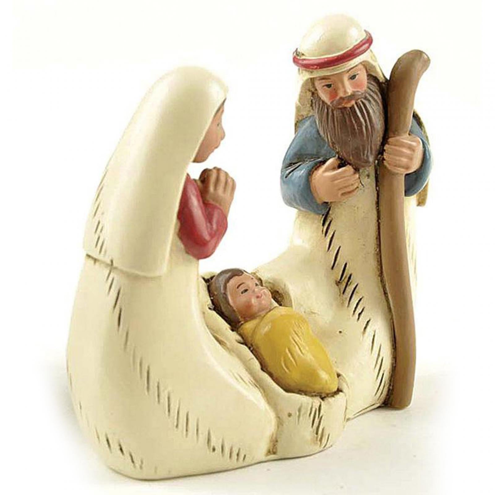 Nativity Scene Figures Statue Jesus Birth Decoration for Office Home Holiday