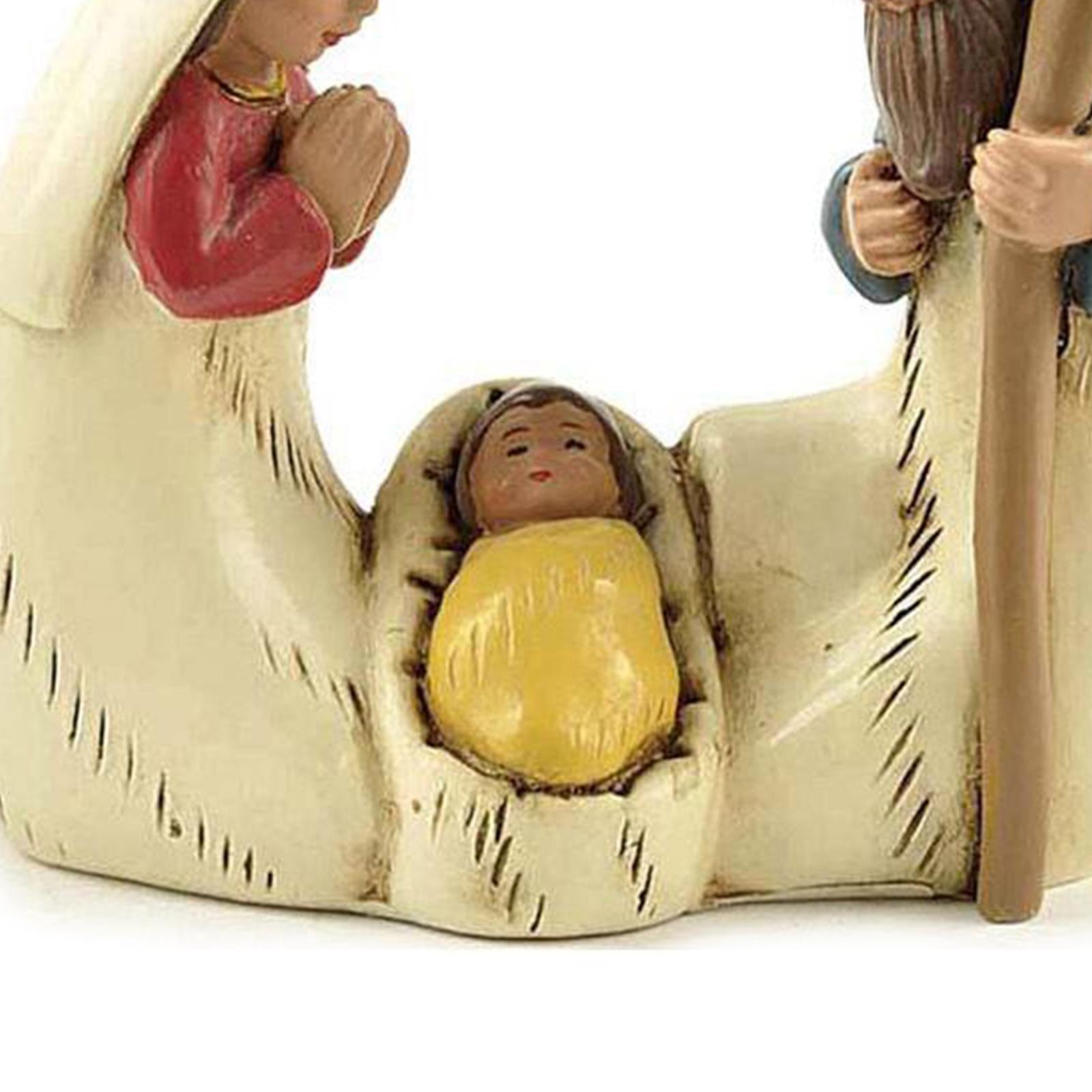 Nativity Scene Figures Statue Jesus Birth Decoration for Office Home Holiday