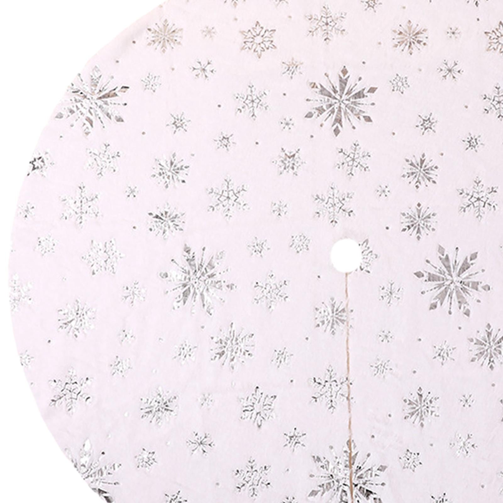 Xmas Tree Skirt Warm Round Xmas Tree Mat for Indoor Outdoor New Year Holiday 150cm silver