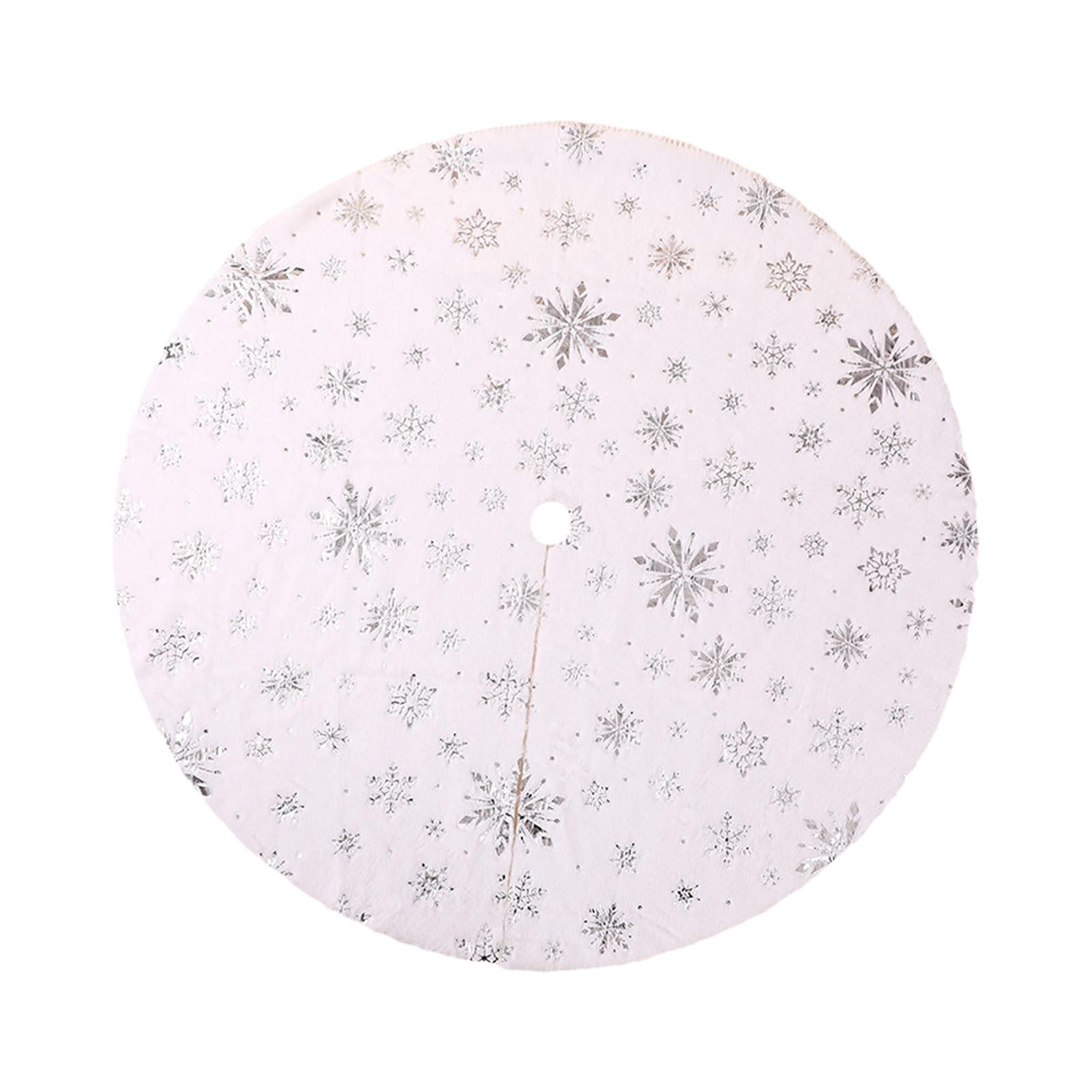 Xmas Tree Skirt Warm Round Xmas Tree Mat for Indoor Outdoor New Year Holiday 150cm silver