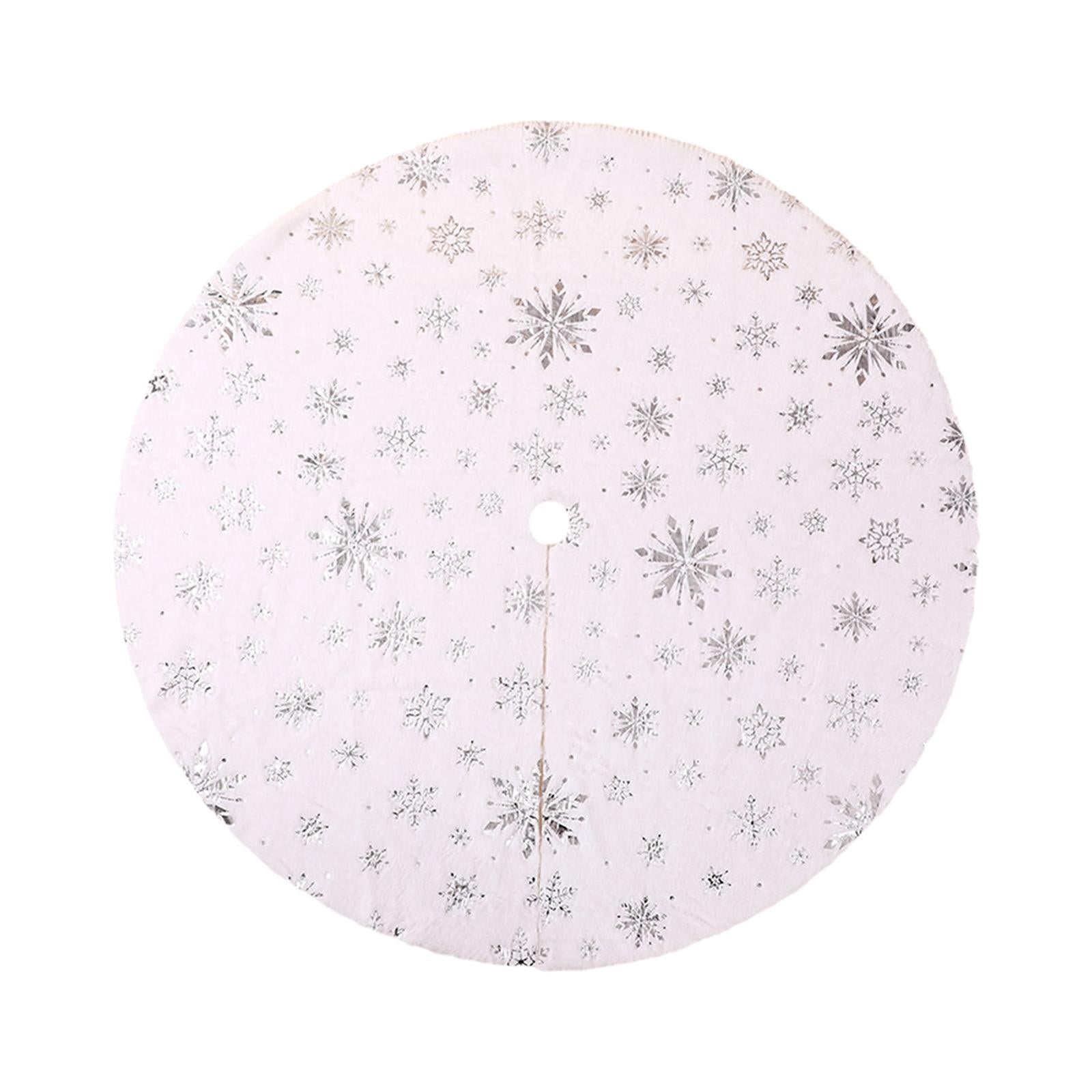 Xmas Tree Skirt Warm Round Xmas Tree Mat for Indoor Outdoor New Year Holiday 150cm silver