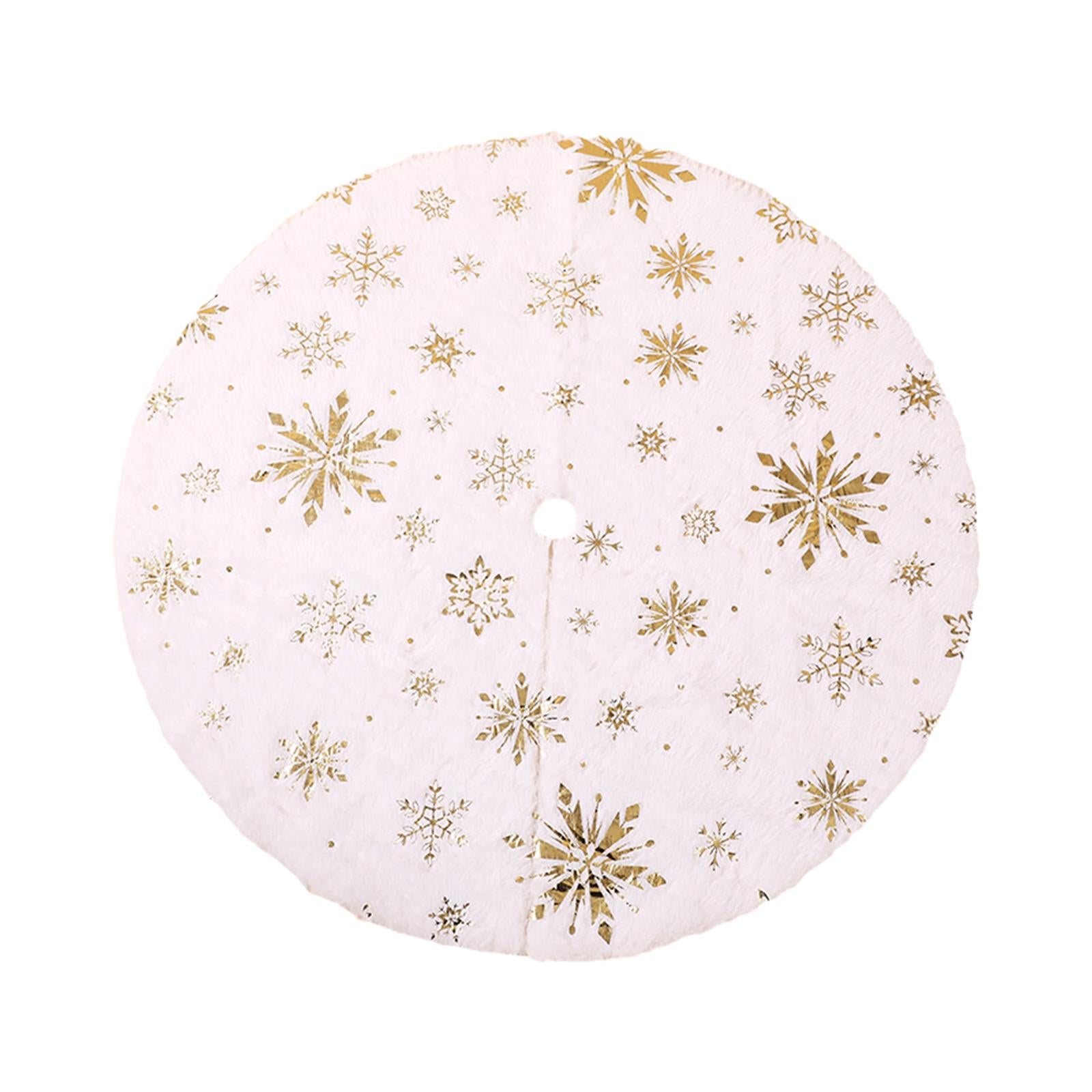 Xmas Tree Skirt Warm Round Xmas Tree Mat for Indoor Outdoor New Year Holiday 60cm gold