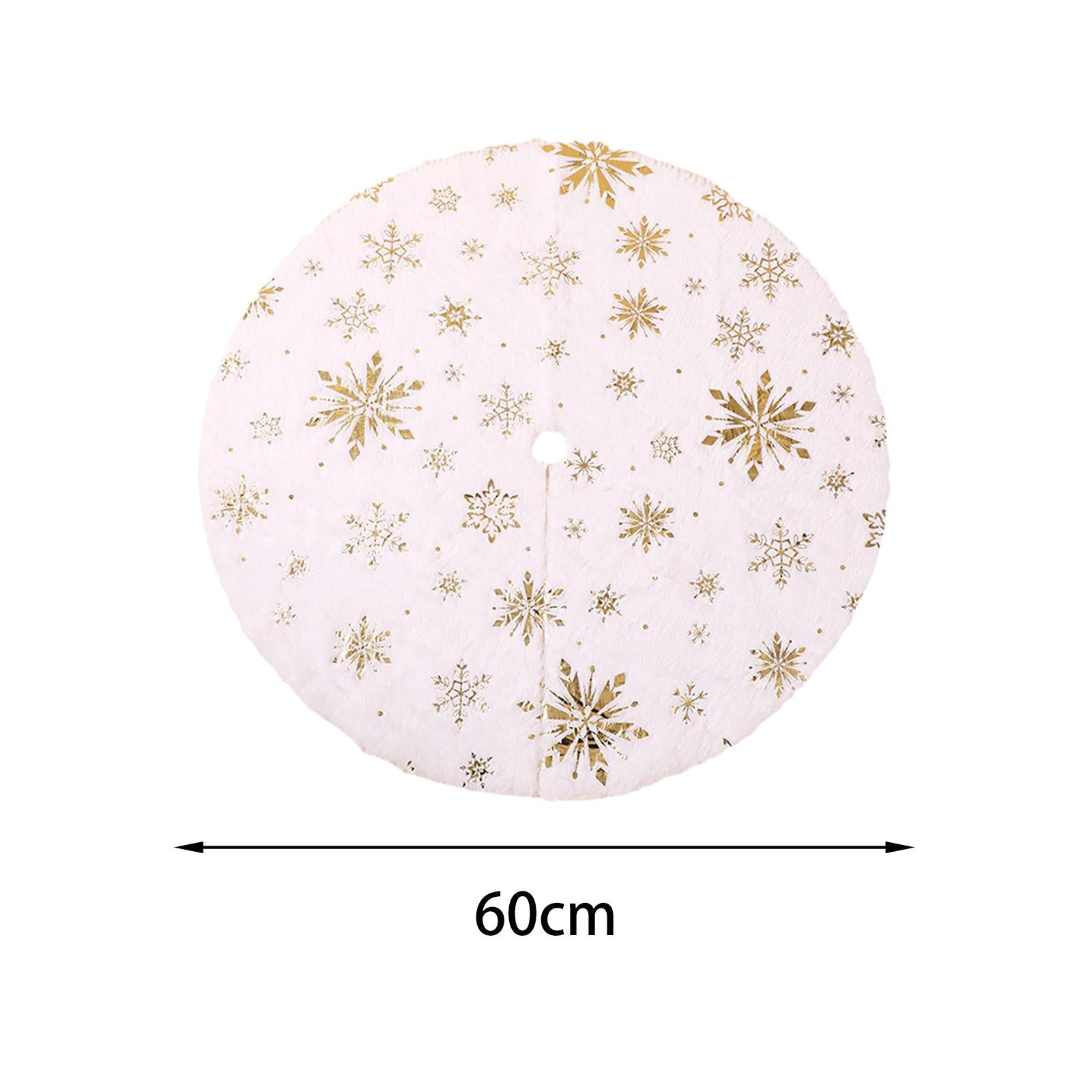 Xmas Tree Skirt Warm Round Xmas Tree Mat for Indoor Outdoor New Year Holiday 60cm gold