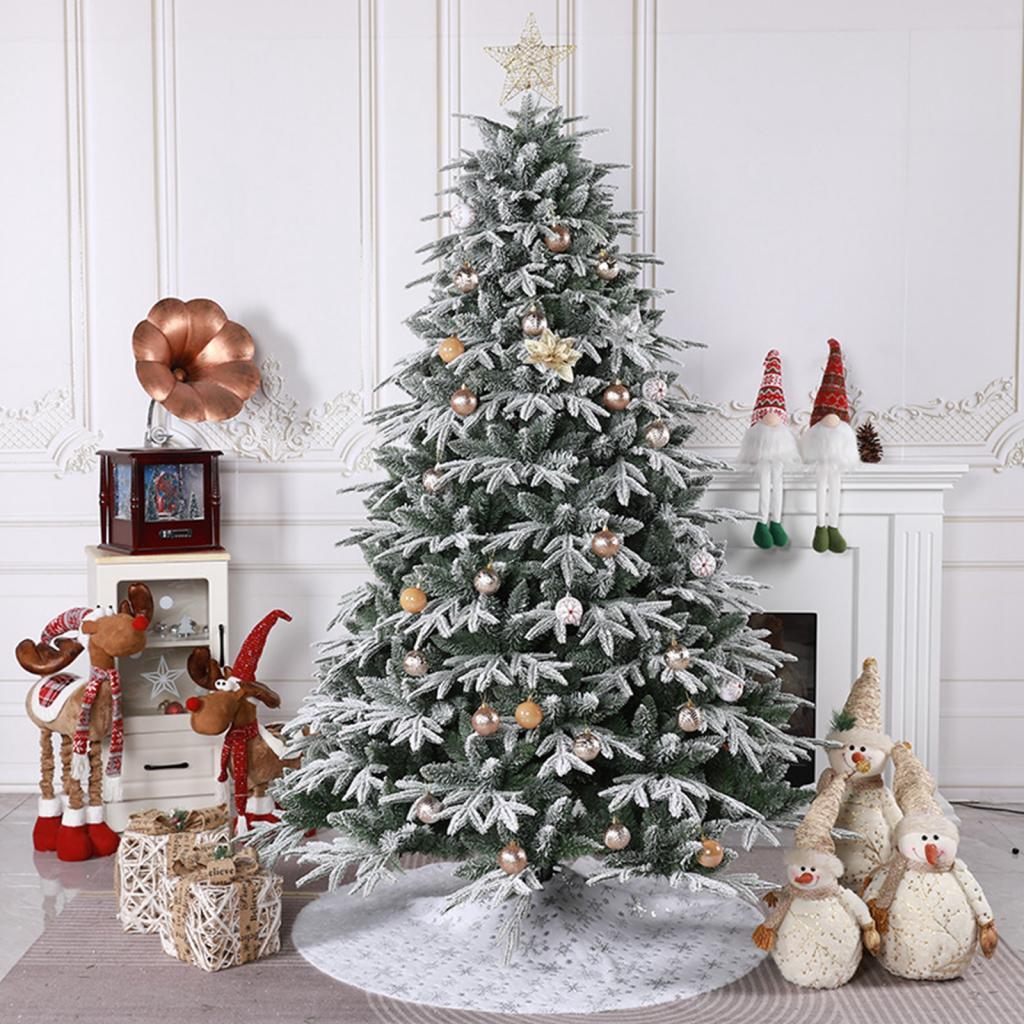 Xmas Tree Skirt Warm Round Xmas Tree Mat for Indoor Outdoor New Year Holiday 150cm gold