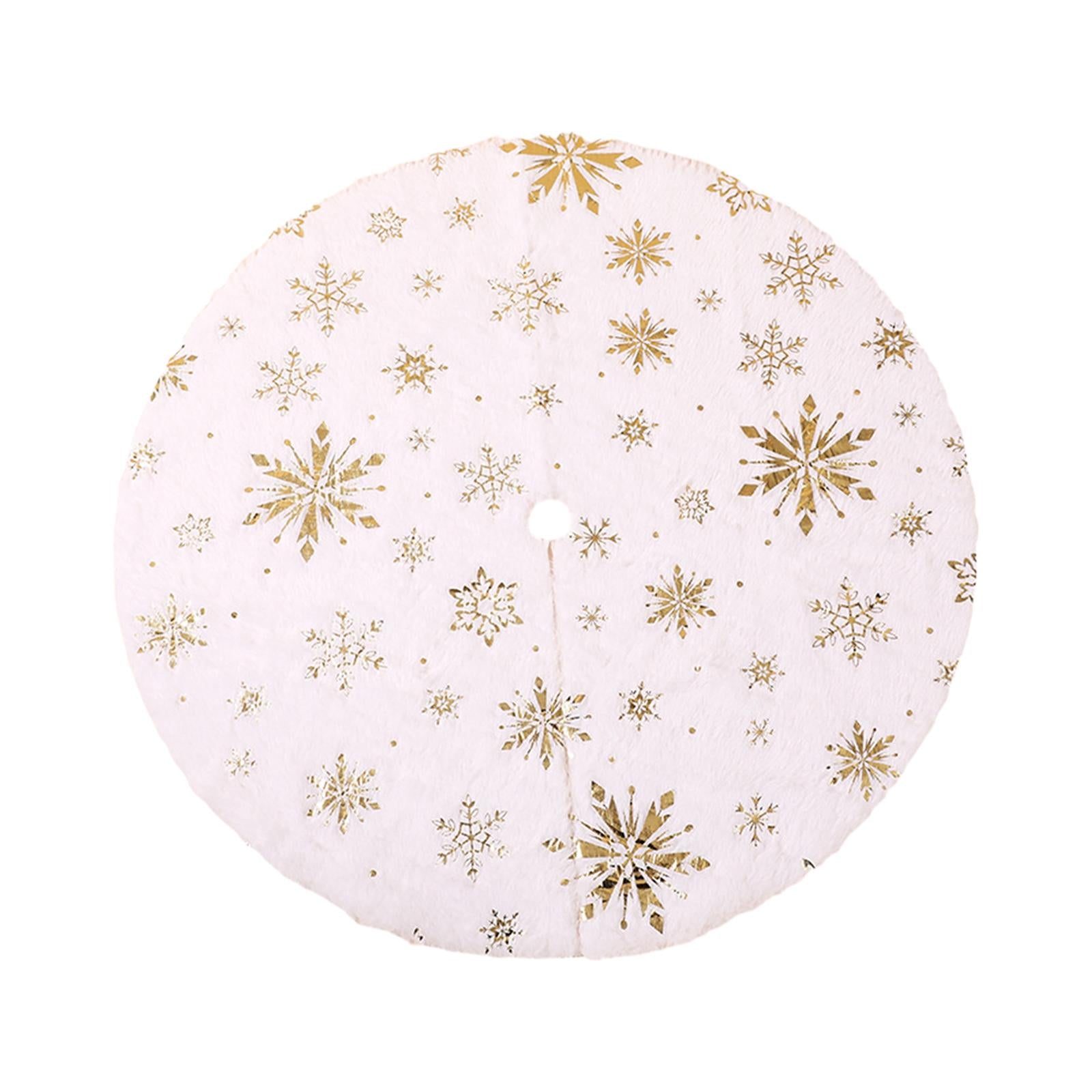 Xmas Tree Skirt Warm Round Xmas Tree Mat for Indoor Outdoor New Year Holiday 150cm gold