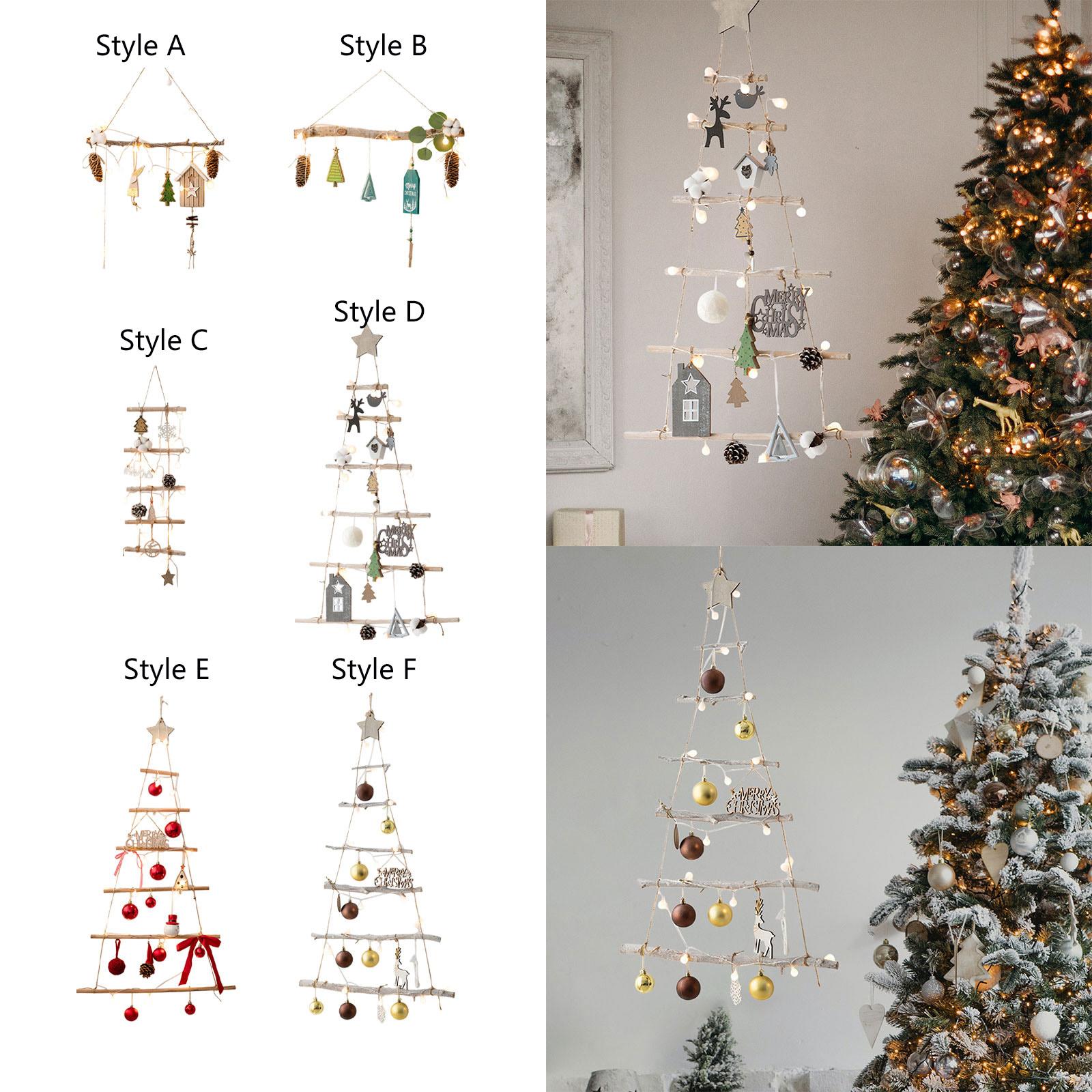Xmas Tree Branch Decoration Lights Decor Wall for Office Living Room Bedroom Style A
