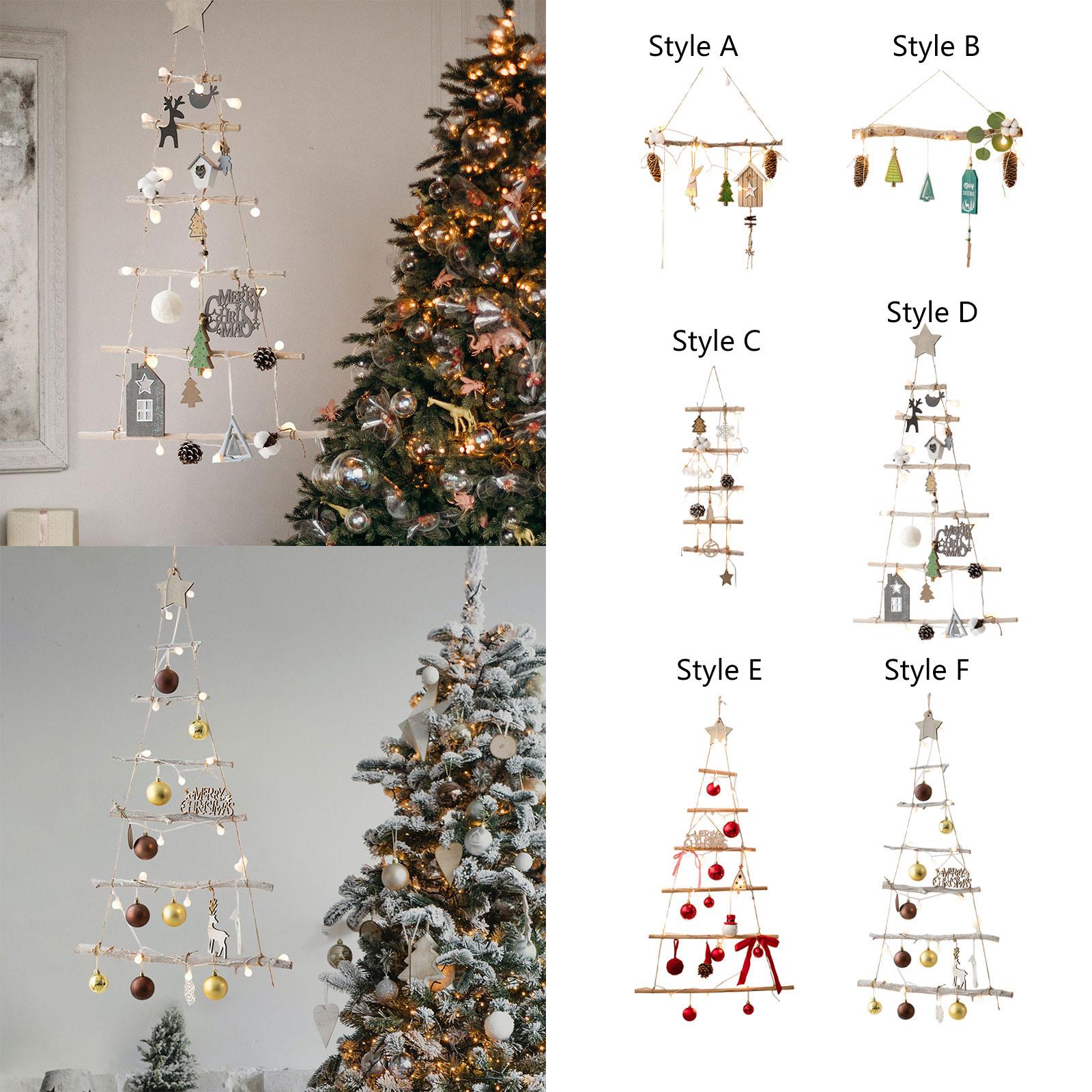 Xmas Tree Branch Decoration Lights Decor Wall for Office Living Room Bedroom Style A
