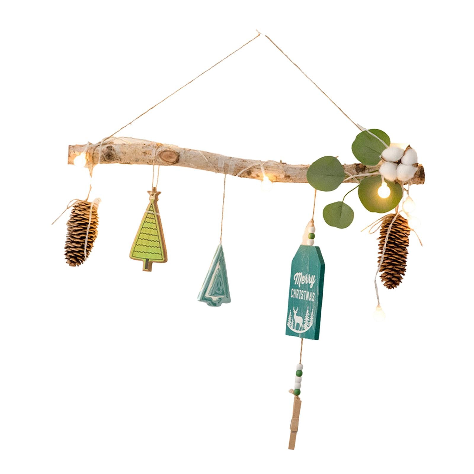 Xmas Tree Branch Decoration Lights Decor Wall for Office Living Room Bedroom Style B