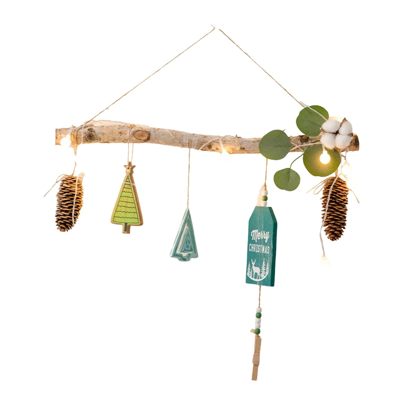Xmas Tree Branch Decoration Lights Decor Wall for Office Living Room Bedroom Style B