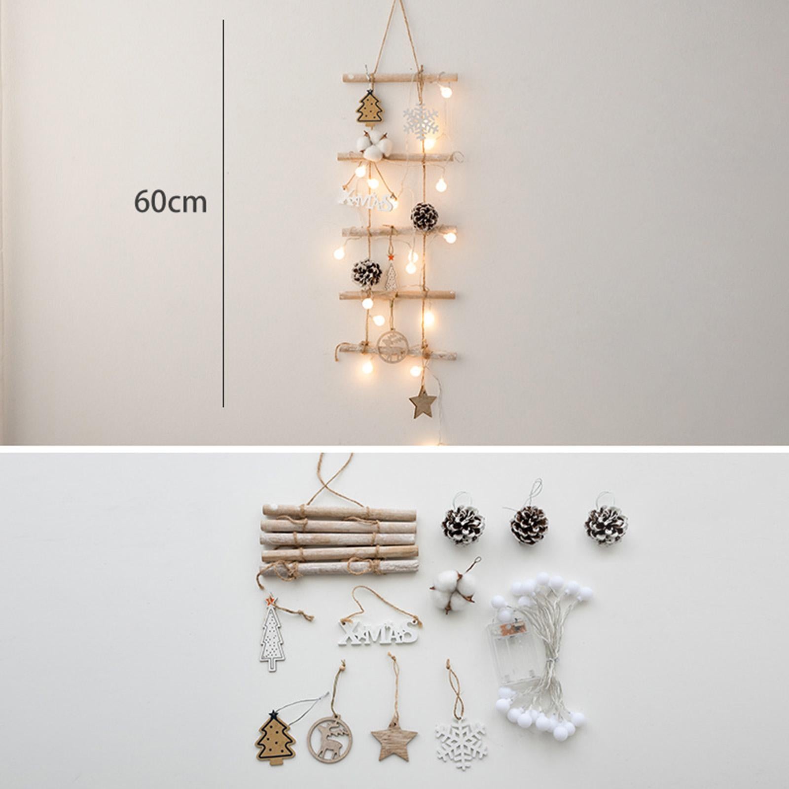 Xmas Tree Branch Decoration Lights Decor Wall for Office Living Room Bedroom Style C