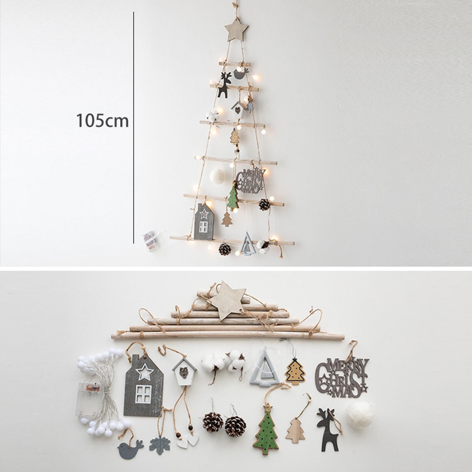 Xmas Tree Branch Decoration Lights Decor Wall for Office Living Room Bedroom Style D