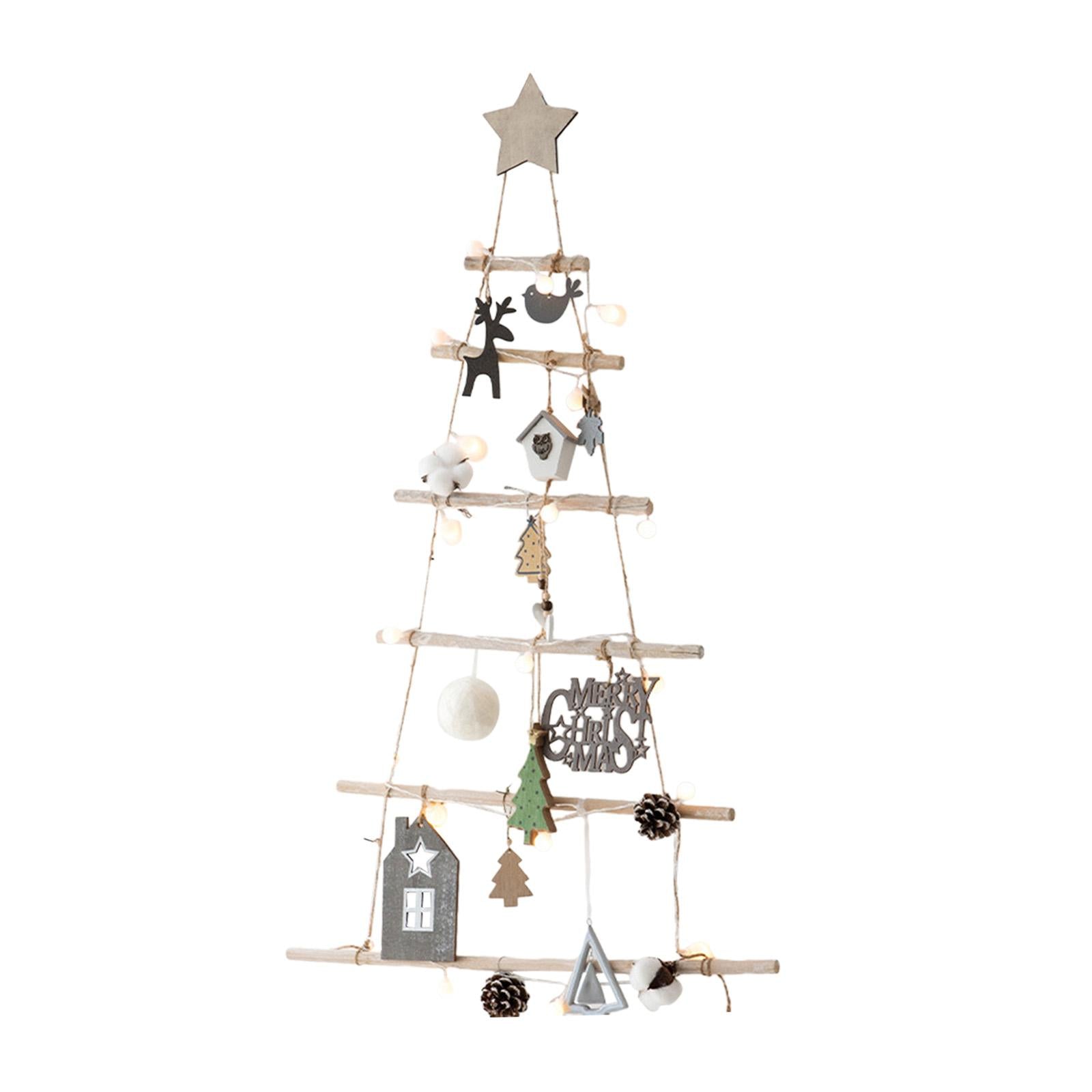 Xmas Tree Branch Decoration Lights Decor Wall for Office Living Room Bedroom Style D