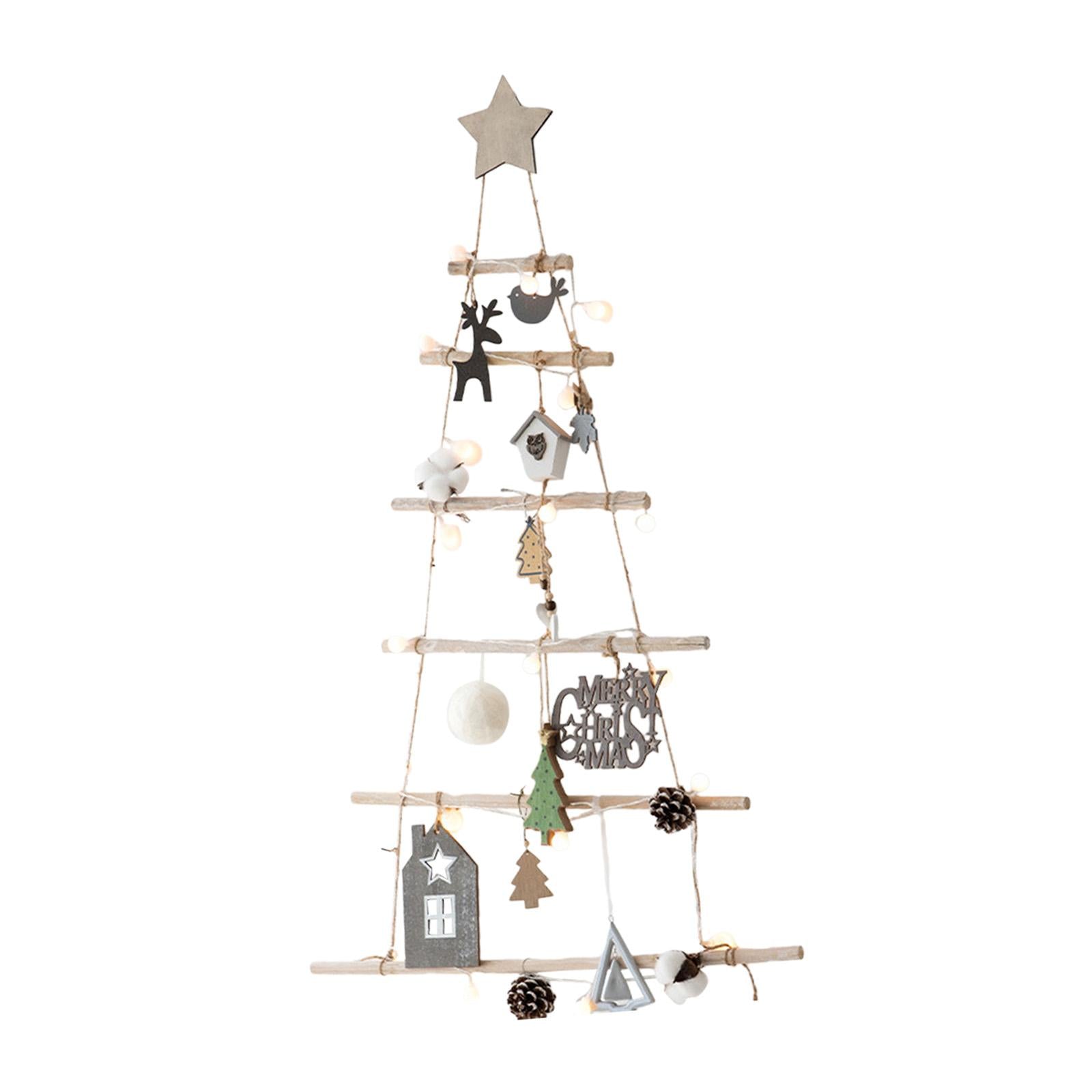 Xmas Tree Branch Decoration Lights Decor Wall for Office Living Room Bedroom Style D