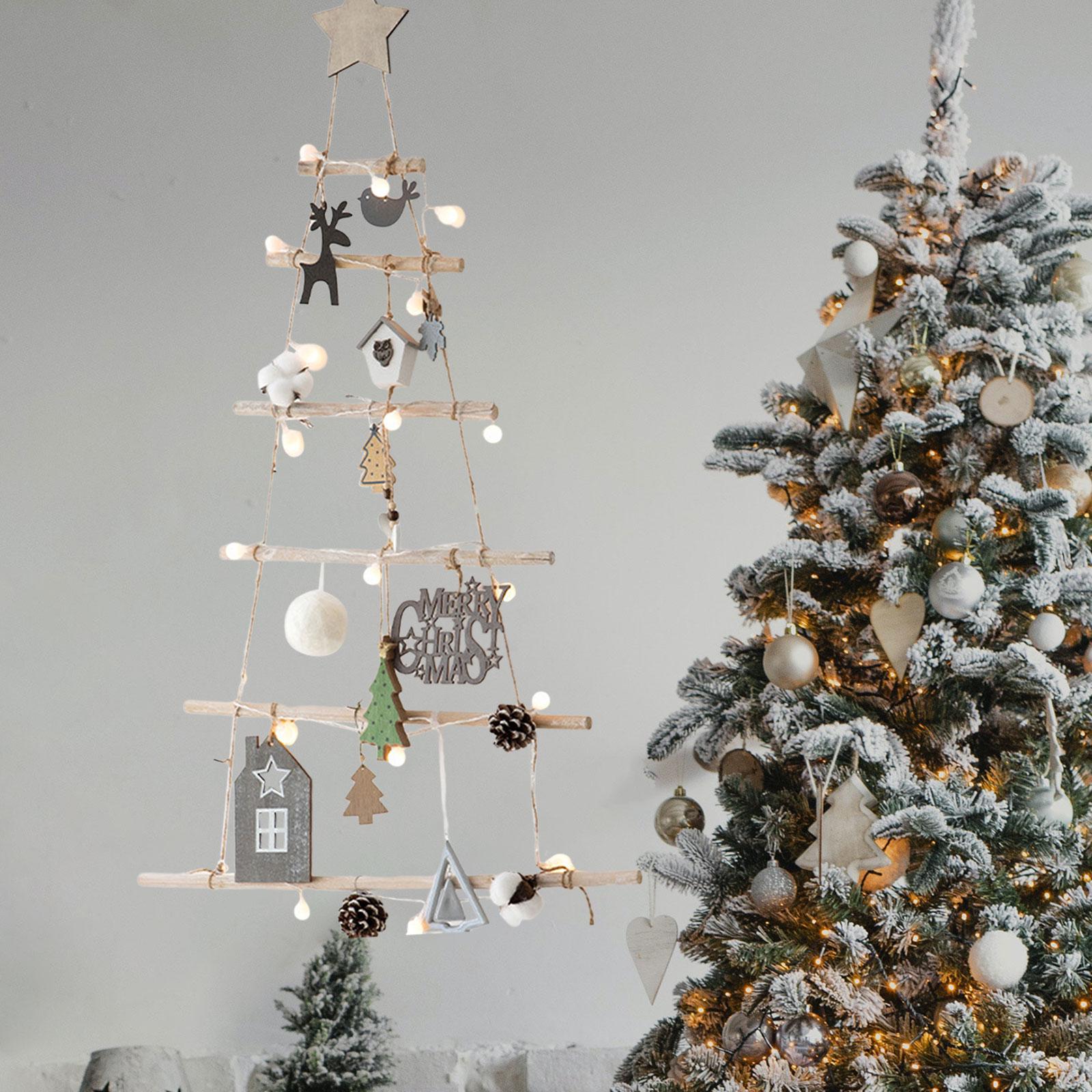 Xmas Tree Branch Decoration Lights Decor Wall for Office Living Room Bedroom Style D