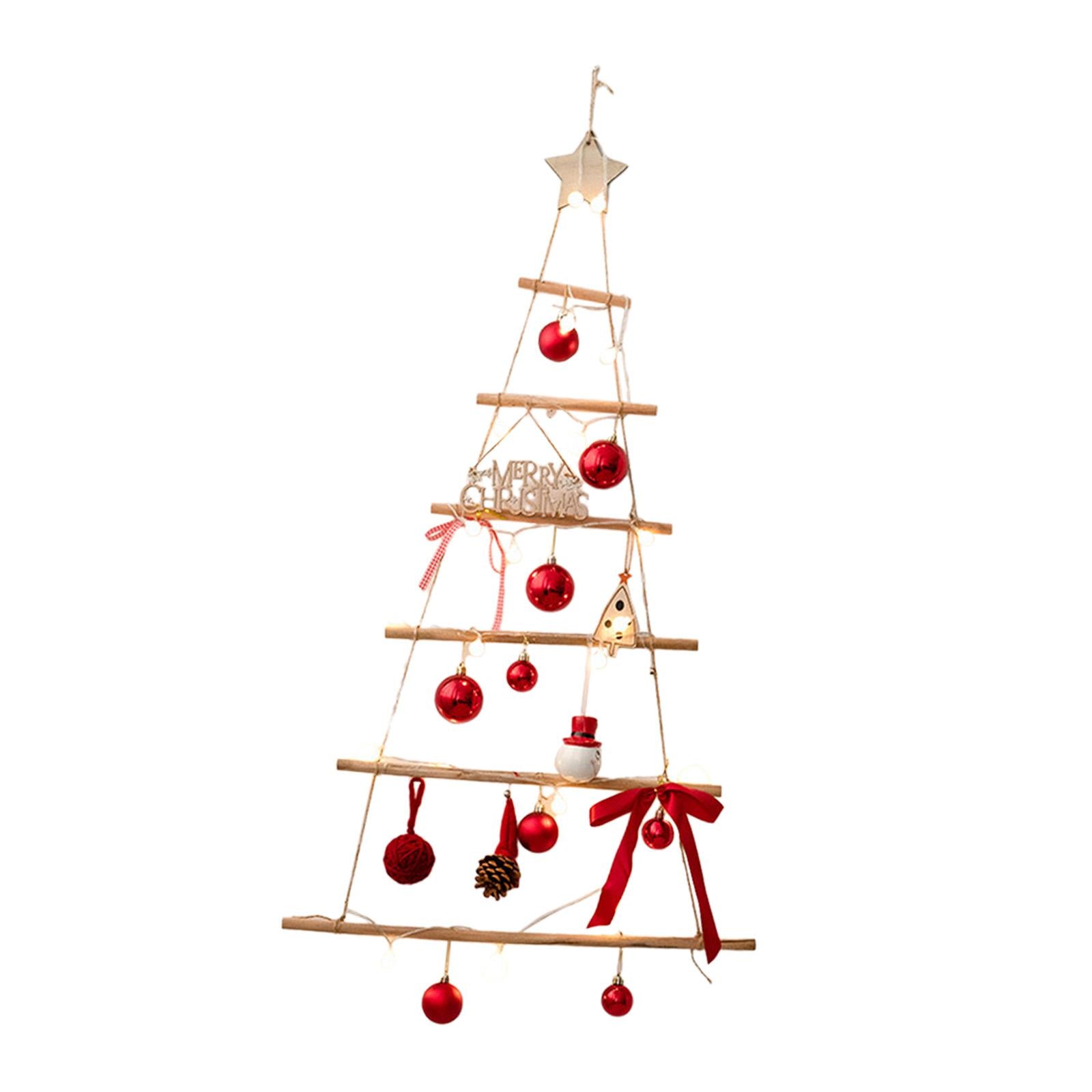 Xmas Tree Branch Decoration Lights Decor Wall for Office Living Room Bedroom Style E