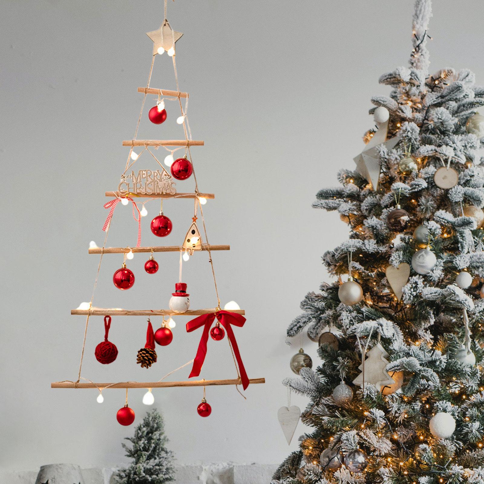 Xmas Tree Branch Decoration Lights Decor Wall for Office Living Room Bedroom Style E