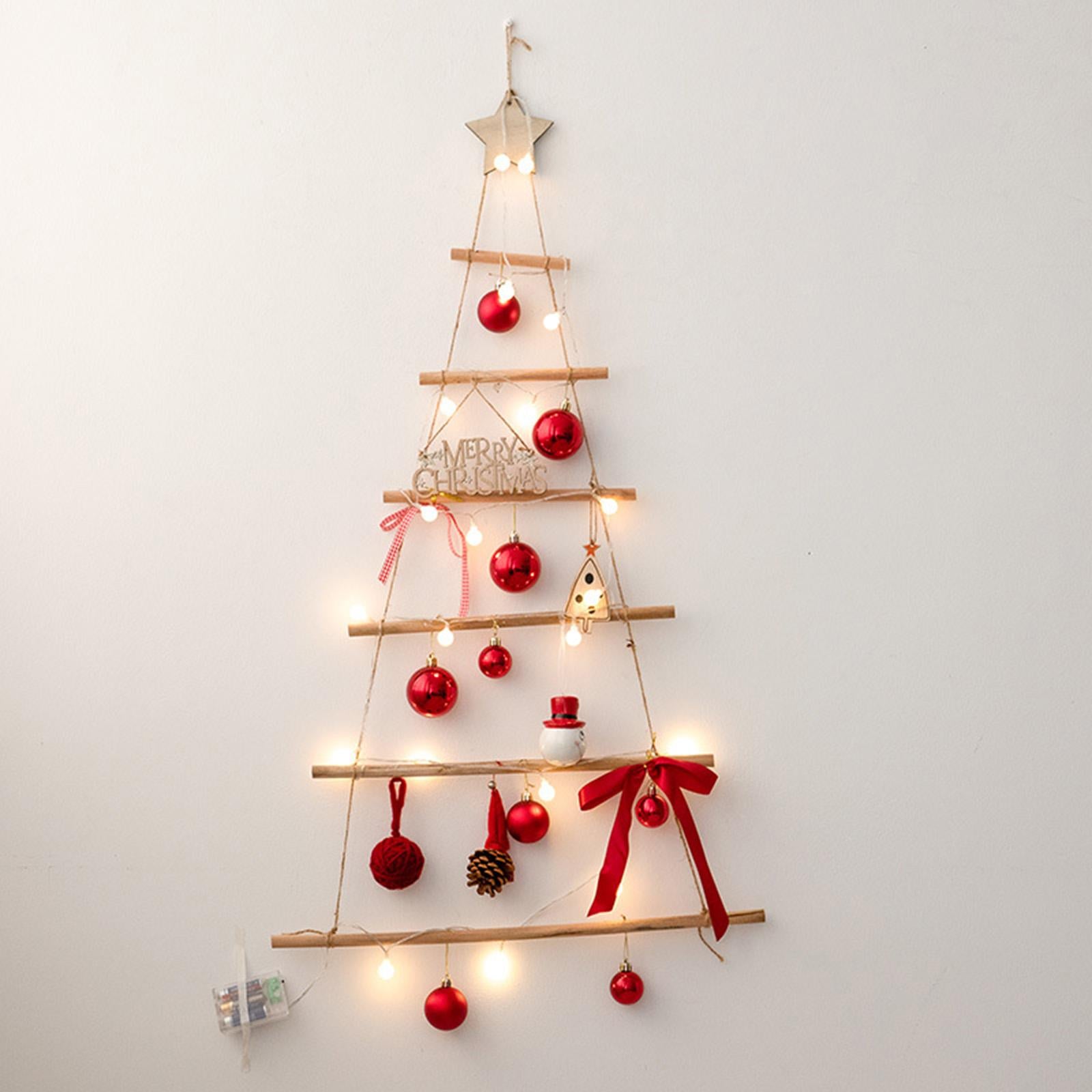 Xmas Tree Branch Decoration Lights Decor Wall for Office Living Room Bedroom Style E