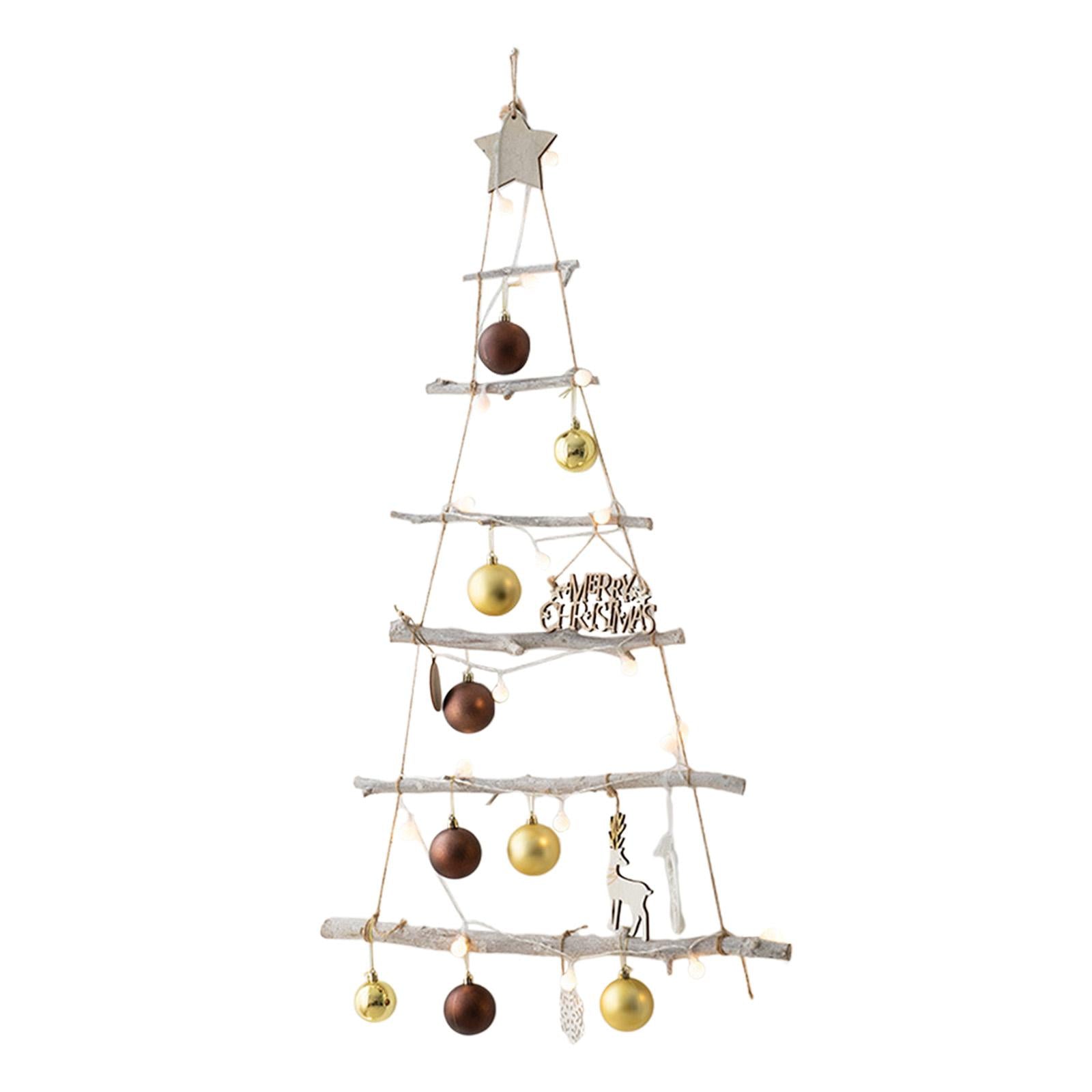 Xmas Tree Branch Decoration Lights Decor Wall for Office Living Room Bedroom Style F