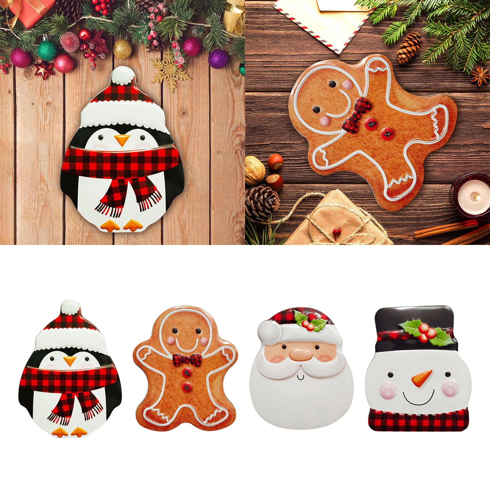 Xmas Candy Box Ornament Chocolate Iron Cookie Sweets Cookie Jar for Festival Penguin