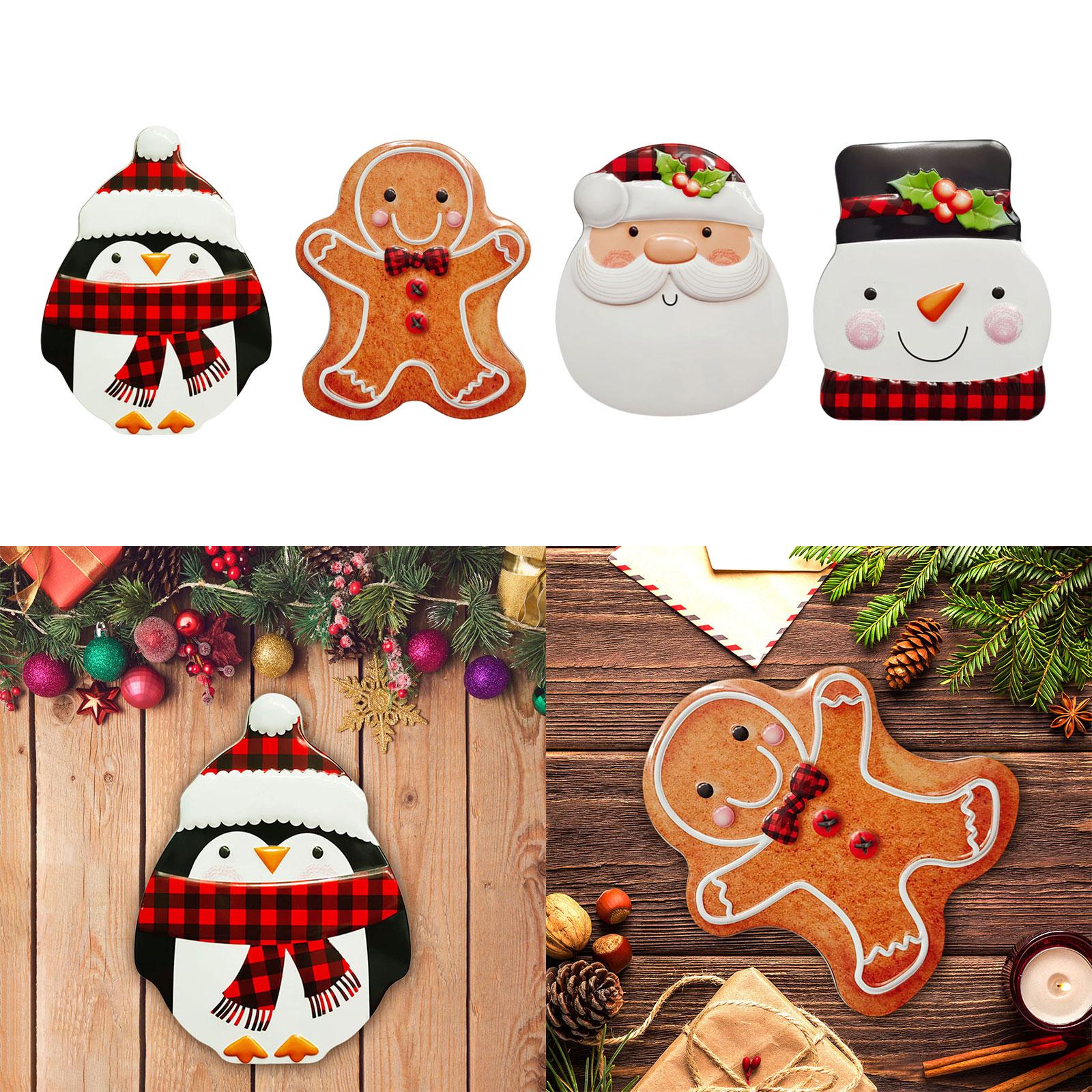 Xmas Candy Box Ornament Chocolate Iron Cookie Sweets Cookie Jar for Festival Penguin