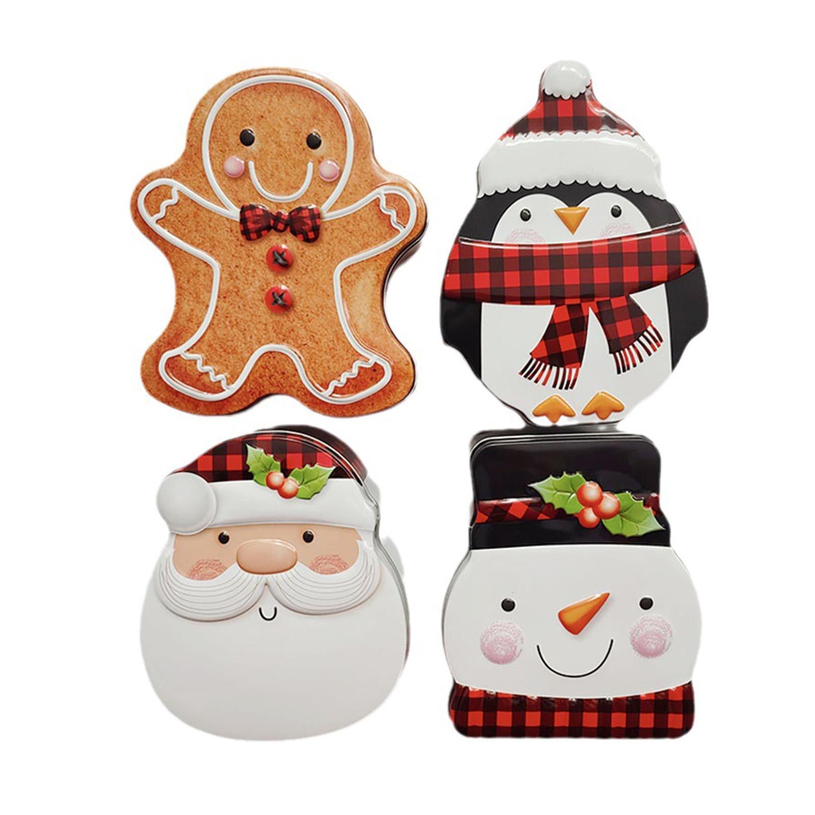 Xmas Candy Box Ornament Chocolate Iron Cookie Sweets Cookie Jar for Festival Penguin