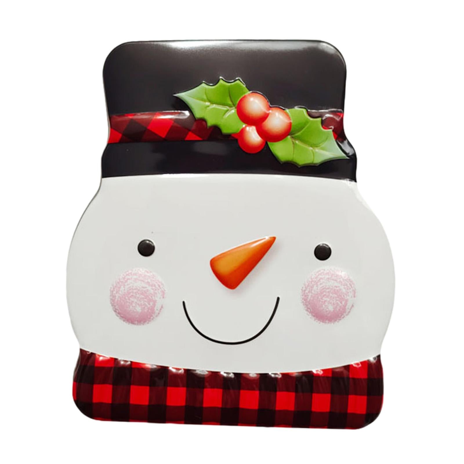 Xmas Candy Box Ornament Chocolate Iron Cookie Sweets Cookie Jar for Festival Snowman