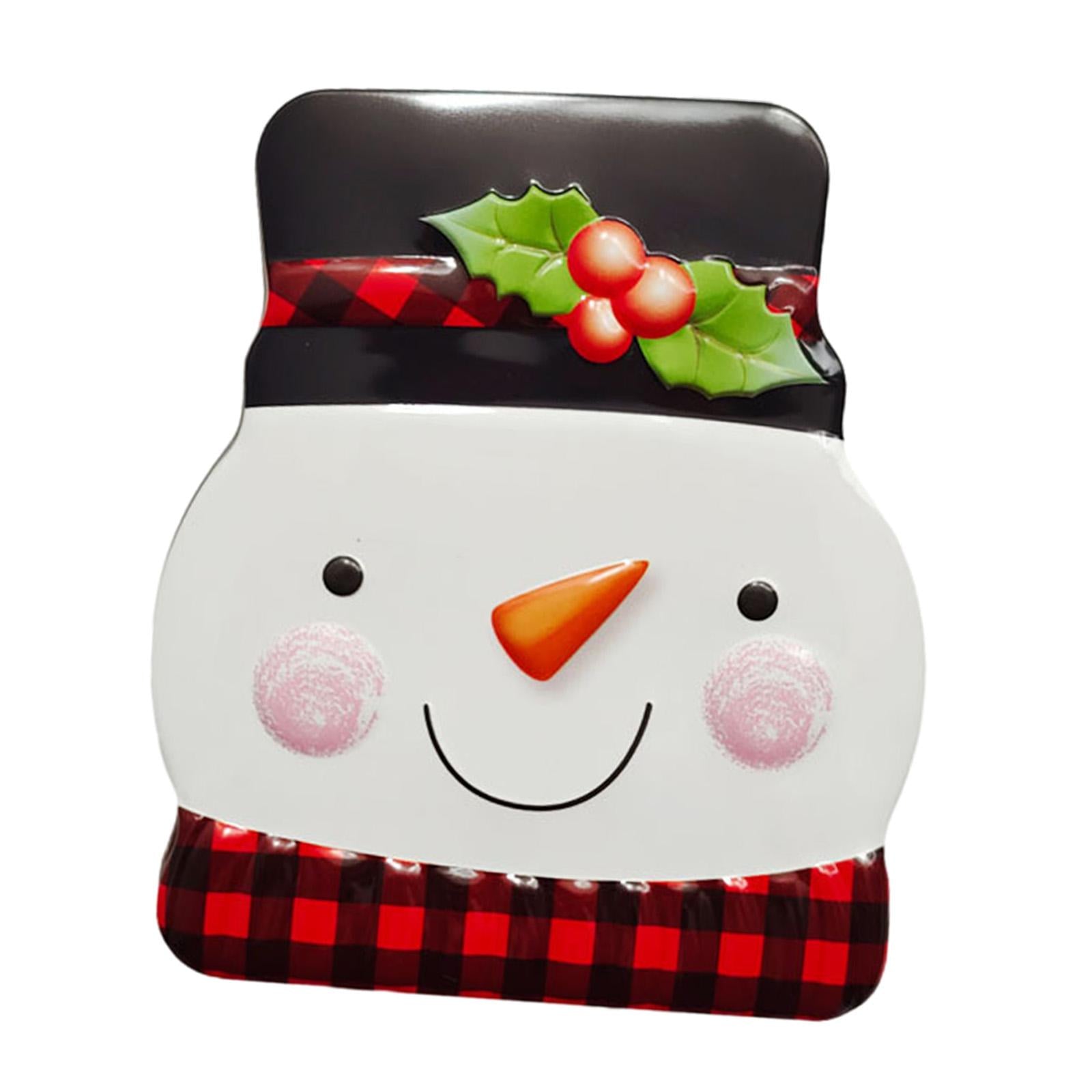 Xmas Candy Box Ornament Chocolate Iron Cookie Sweets Cookie Jar for Festival Snowman
