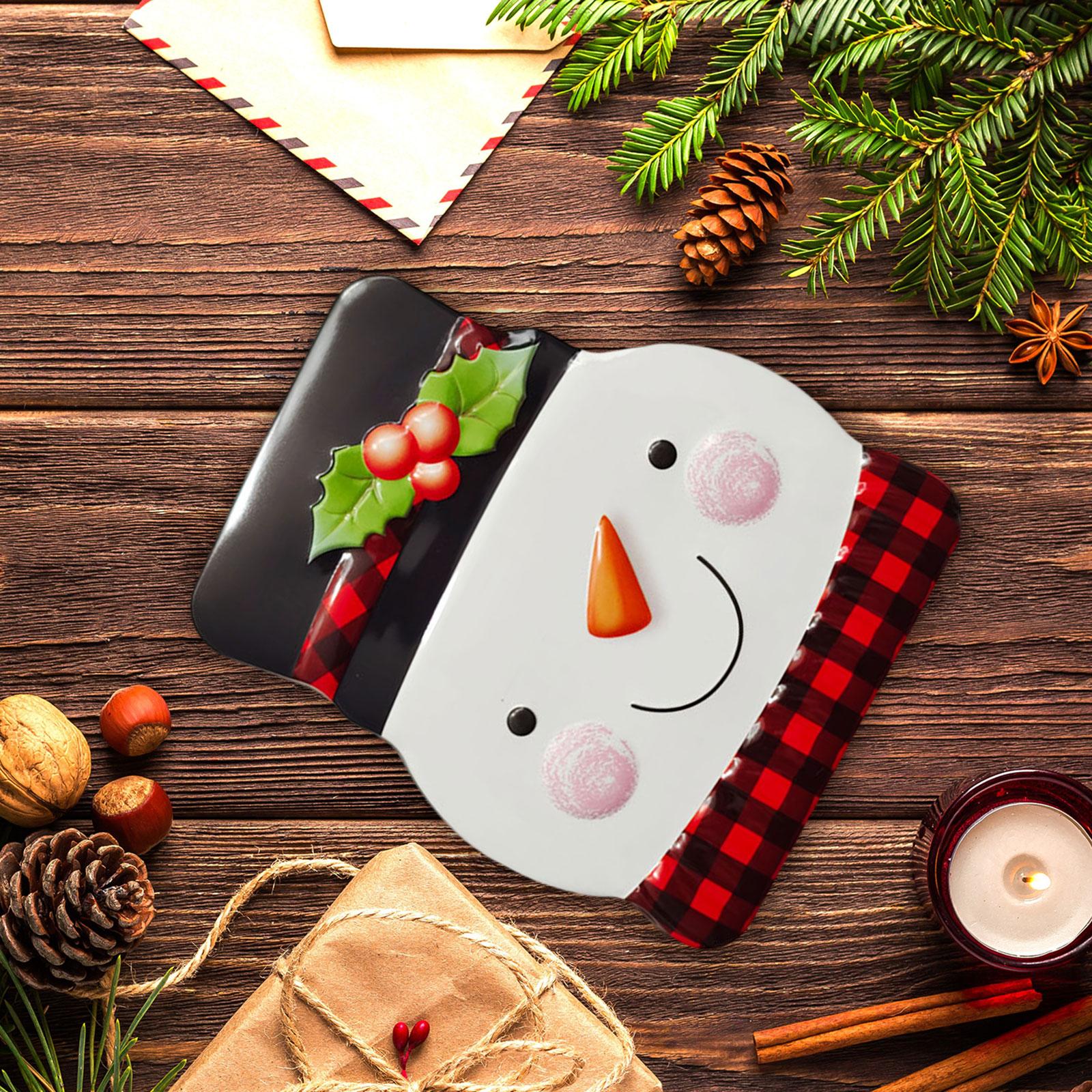 Xmas Candy Box Ornament Chocolate Iron Cookie Sweets Cookie Jar for Festival Snowman