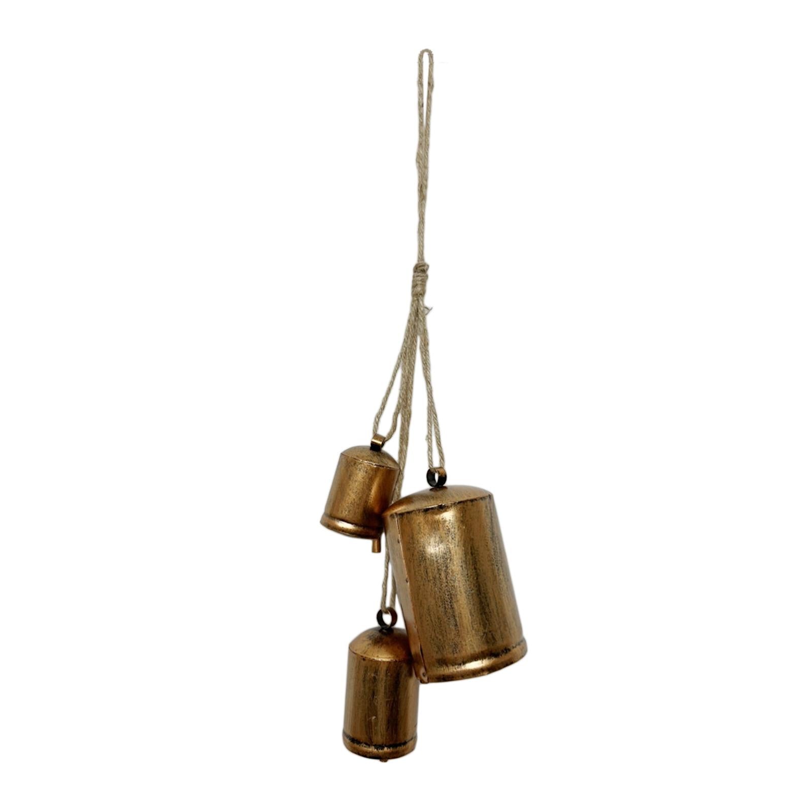 Rustic Hanging Bells 36 cm Length Gifts Handicrafts Shabby Chic Bells