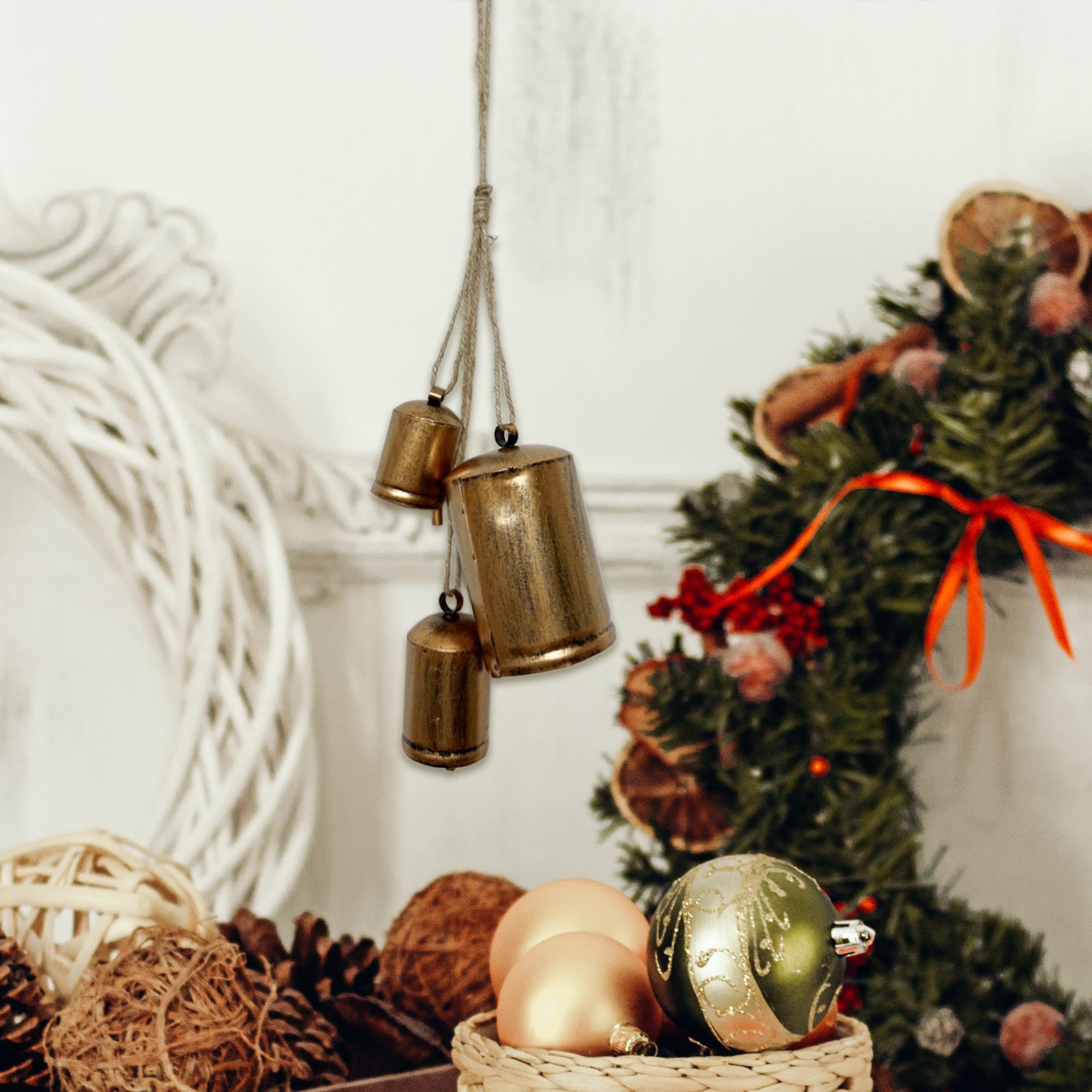 Rustic Hanging Bells 36 cm Length Gifts Handicrafts Shabby Chic Bells