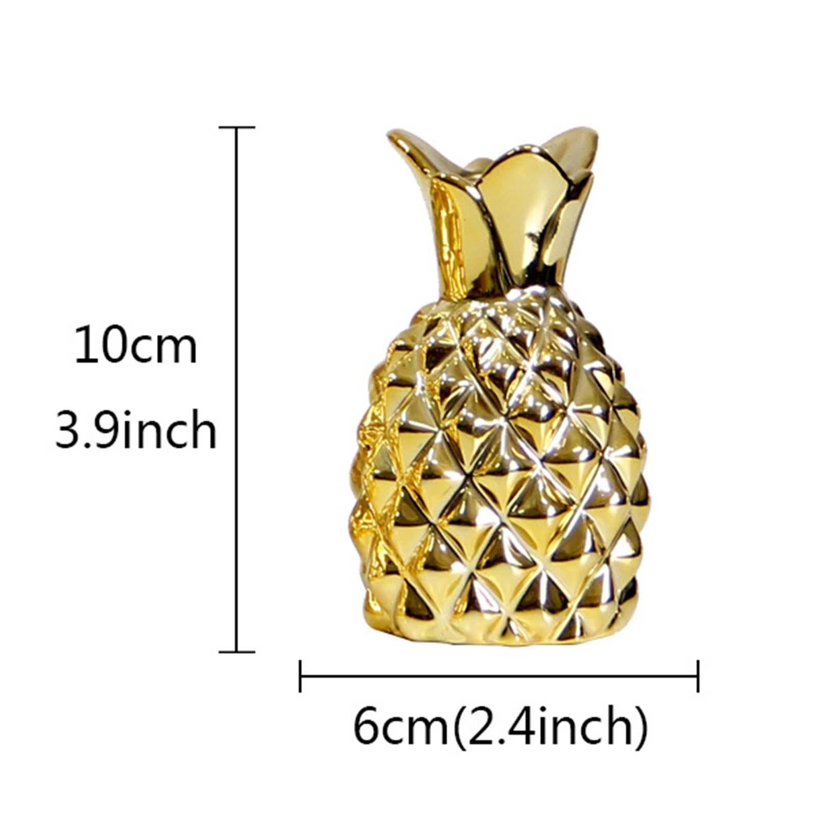 Pineapple Ceramic Vase Statue Desktop Ornament for Living Room Bedroom Shelf S