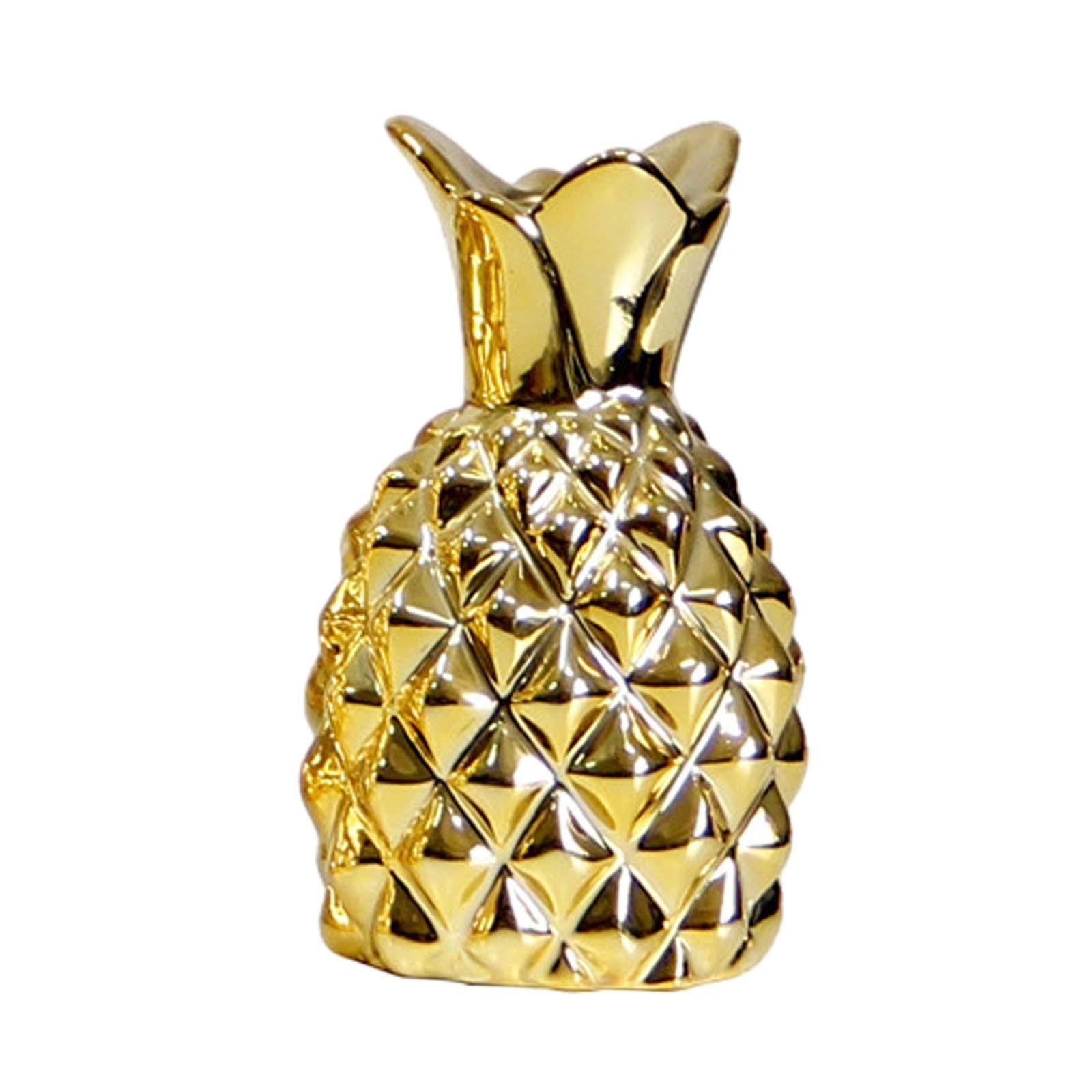 Pineapple Ceramic Vase Statue Desktop Ornament for Living Room Bedroom Shelf S