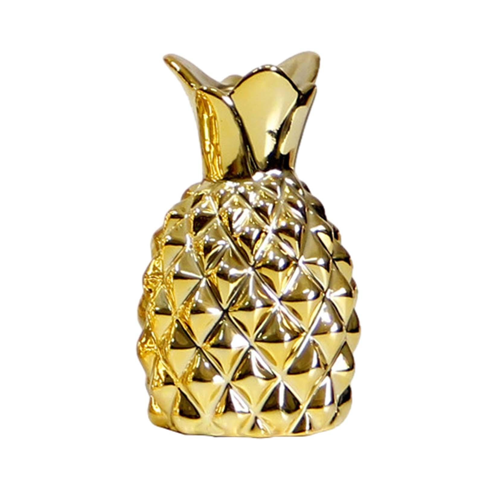Pineapple Ceramic Vase Statue Desktop Ornament for Living Room Bedroom Shelf S