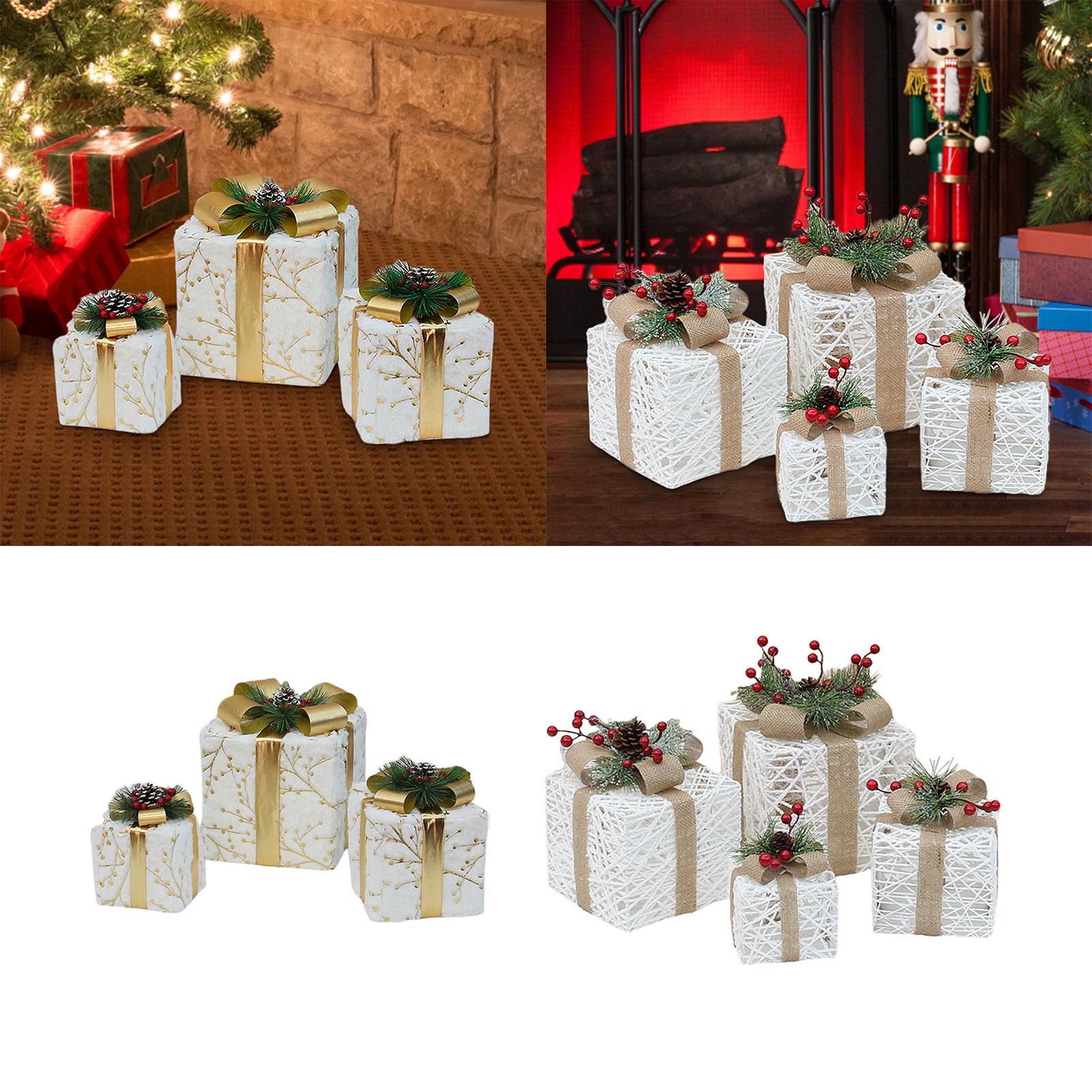 Xmas Gift Box Decoration Scene Decoration Props for Anniversary Office Party 3pcs