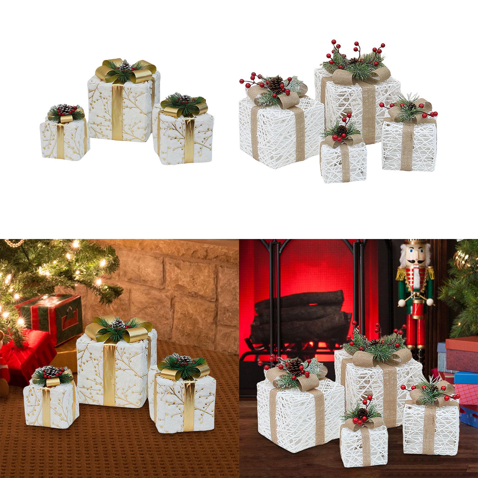 Xmas Gift Box Decoration Scene Decoration Props for Anniversary Office Party 3pcs