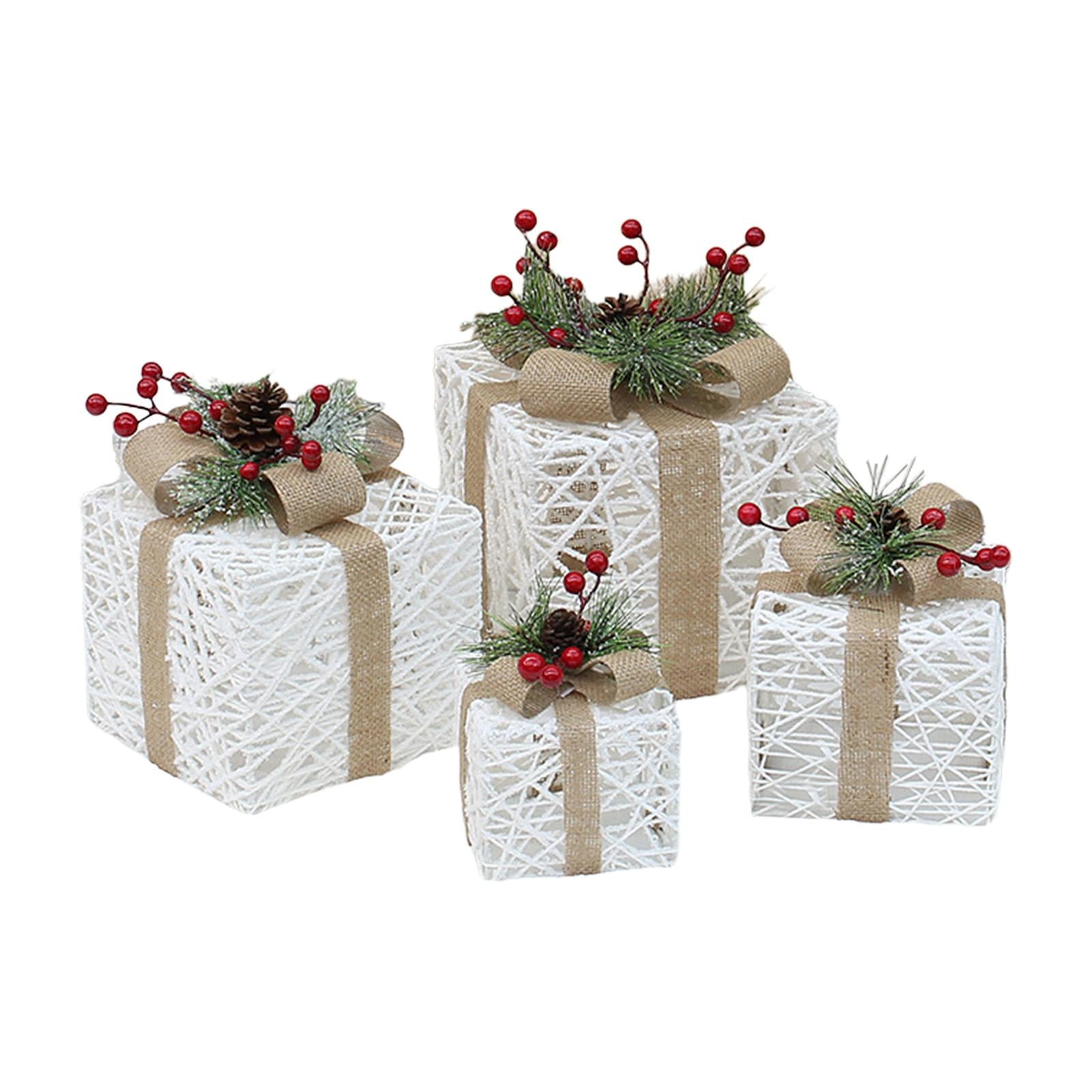Xmas Gift Box Decoration Scene Decoration Props for Anniversary Office Party 4pcs
