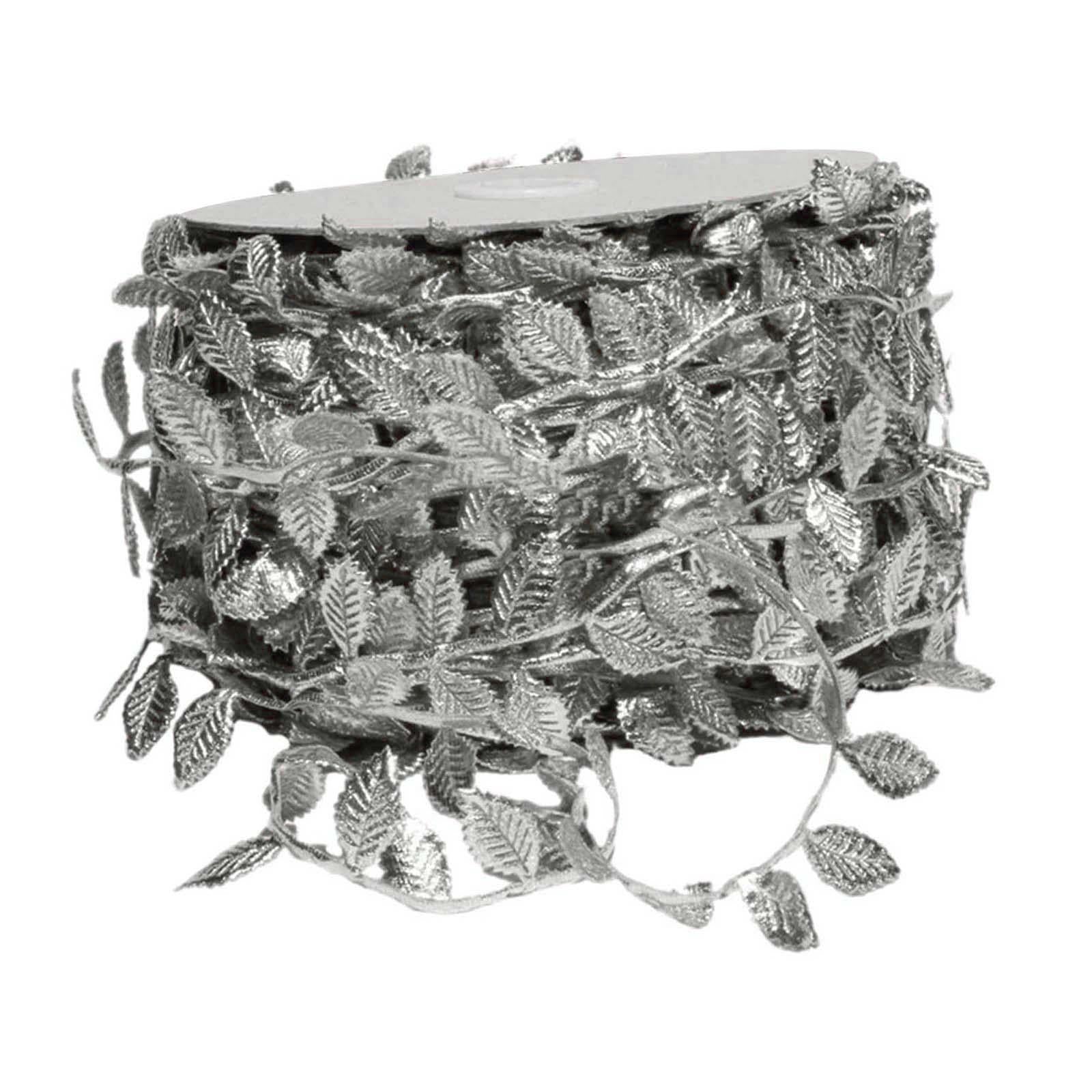 Leaf Ribbon Multifunctional 164 ft Decorative Ribbon for Wedding Garden Wall Silver