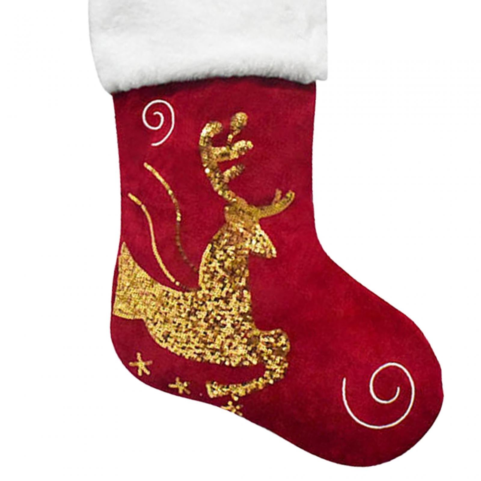 Xmas Hanging Stocking Portable Holiday Stockings for Bedroom Door Restaurant Elk