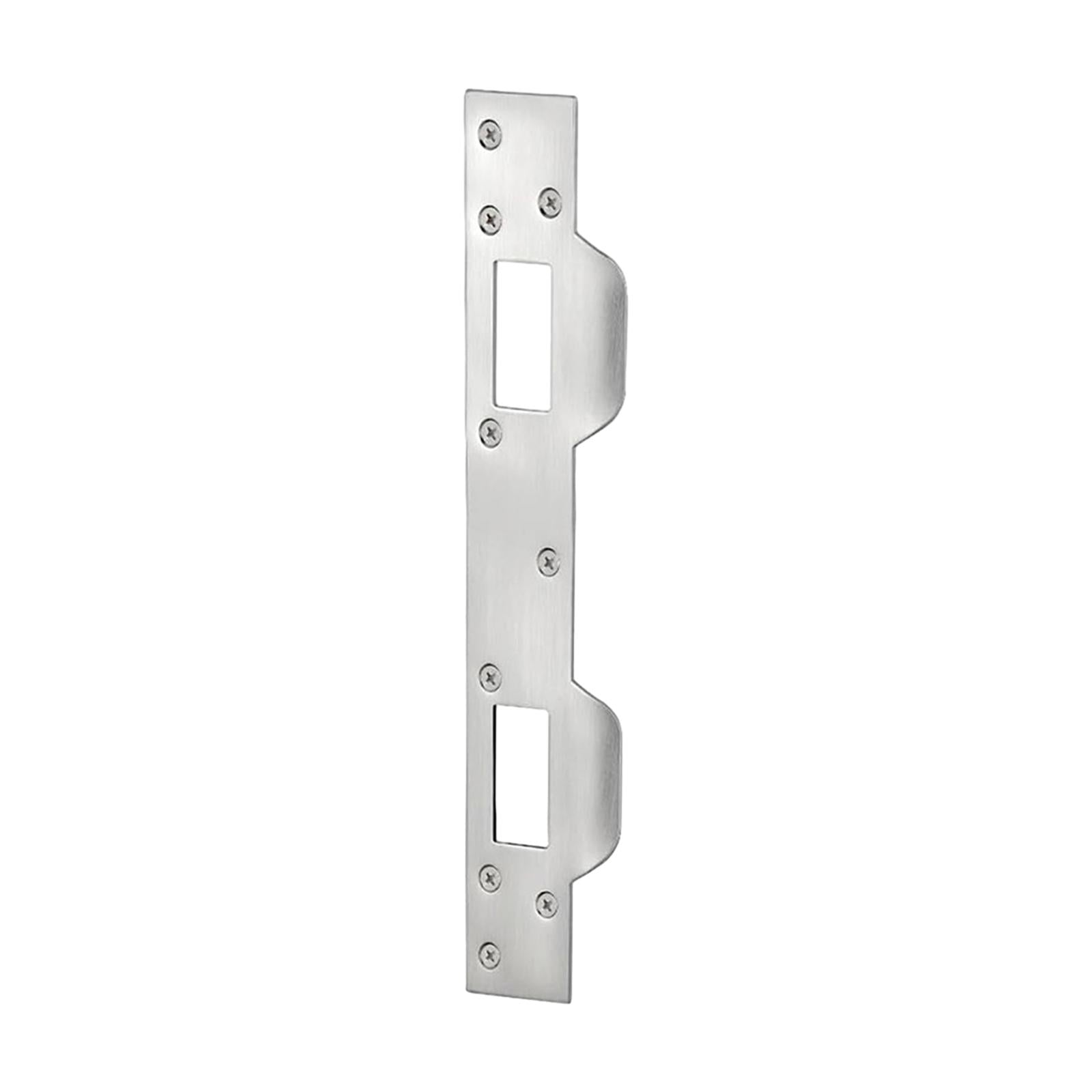 Security Door Strike Plate for 5-1/2 in to 6 in Hole Center Metal Heavy Duty White