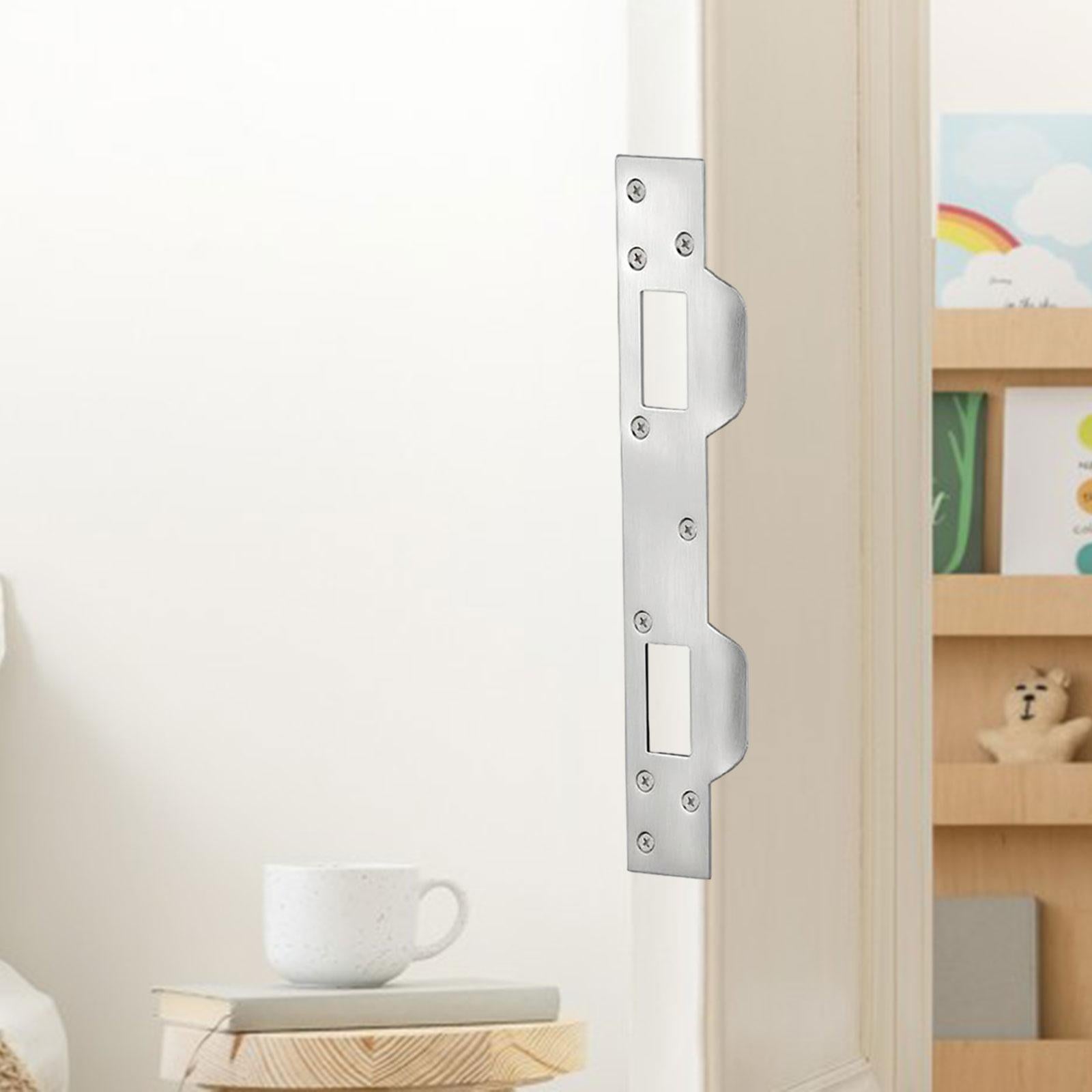 Security Door Strike Plate for 5-1/2 in to 6 in Hole Center Metal Heavy Duty White