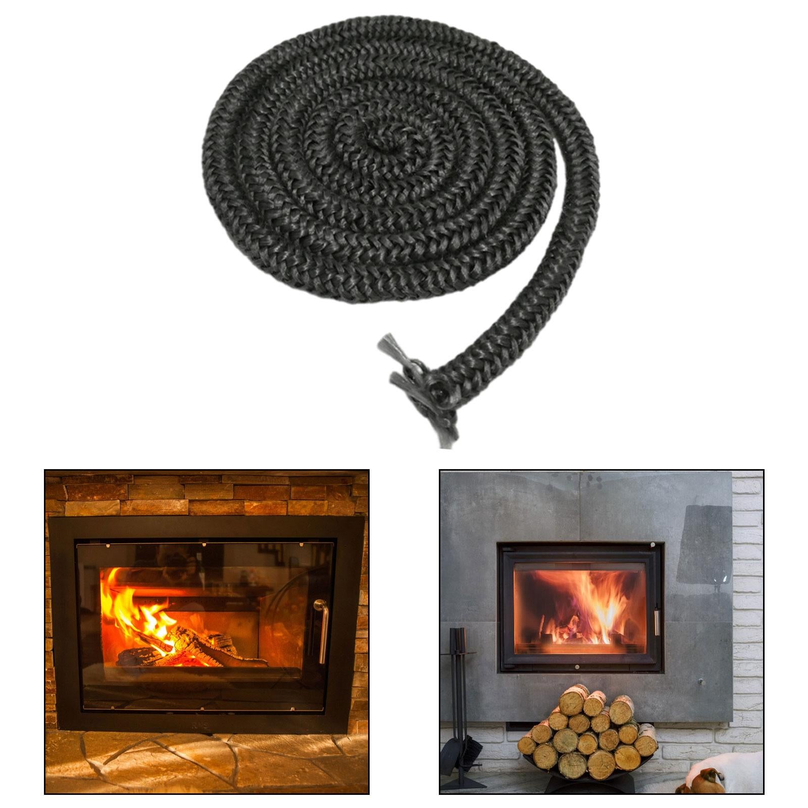 Fireplace Seal Rope High Density Fibreglass Rope Wood Stove Door Seal Gasket 0.31inchx118inch