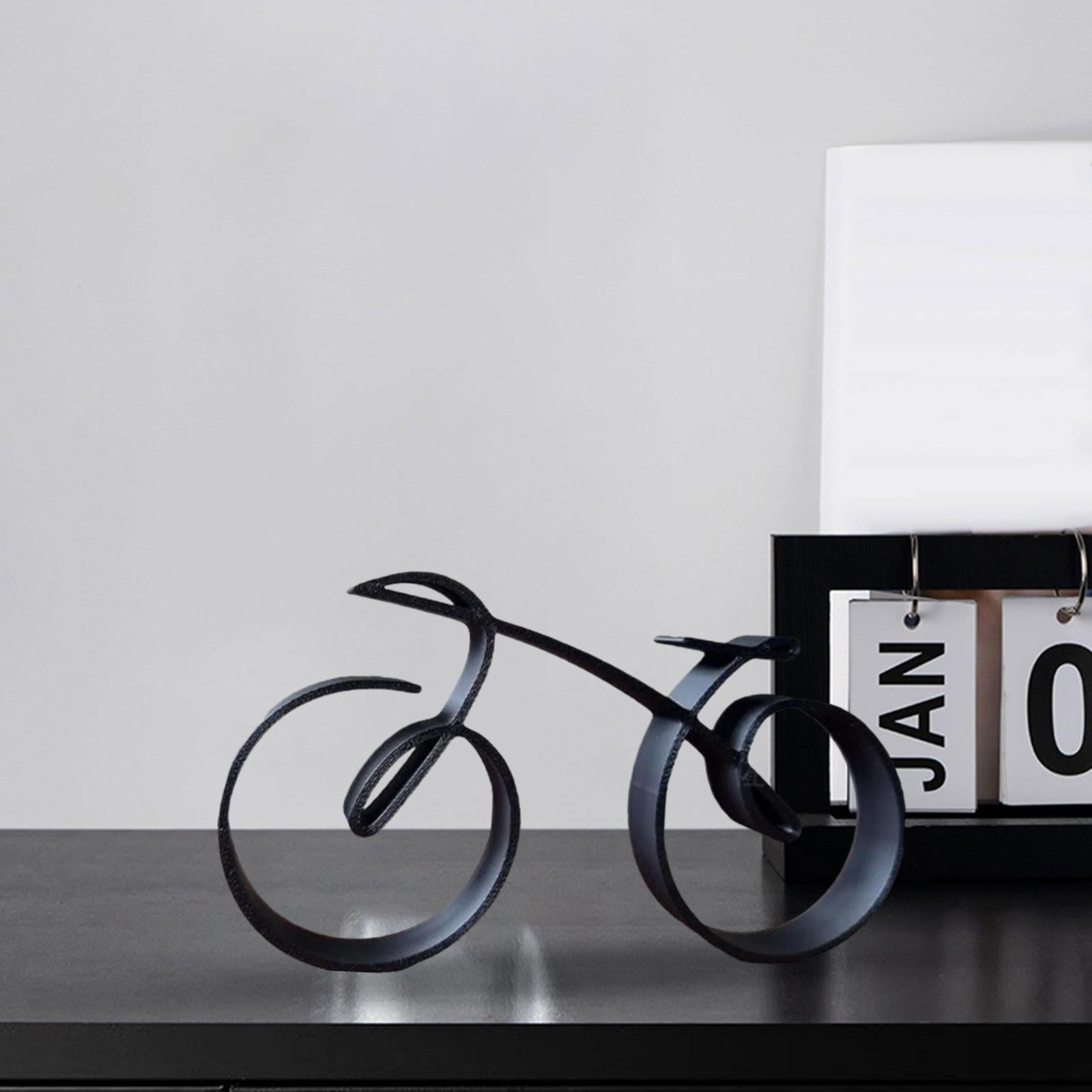 Bicycle Sculpture Black Metal Collections for Bicycle Lovers Mini Room Decor