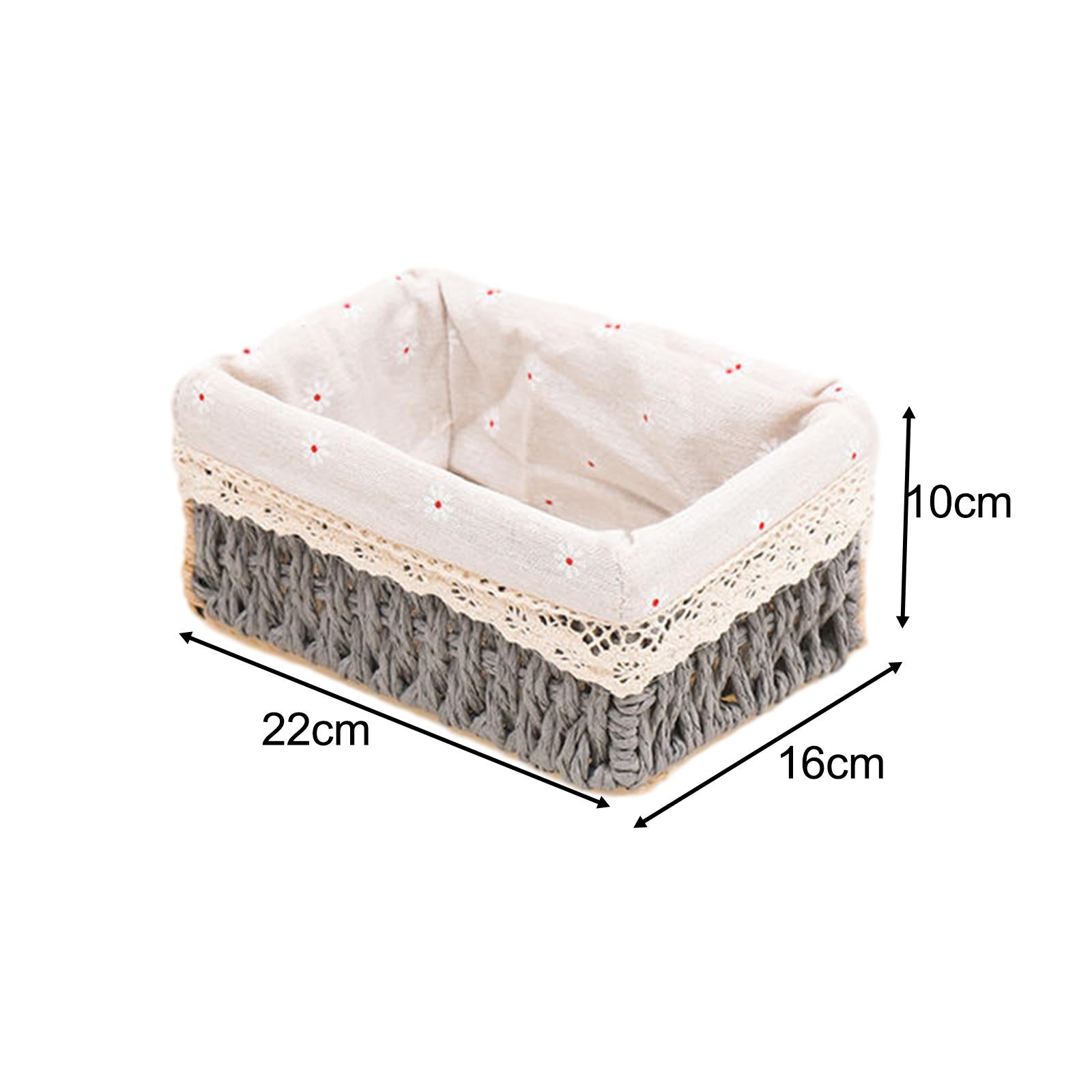 Desktop Storage Basket Stackable Cabinet Organizer for Vanity Shelves Closet Gray M no Lid