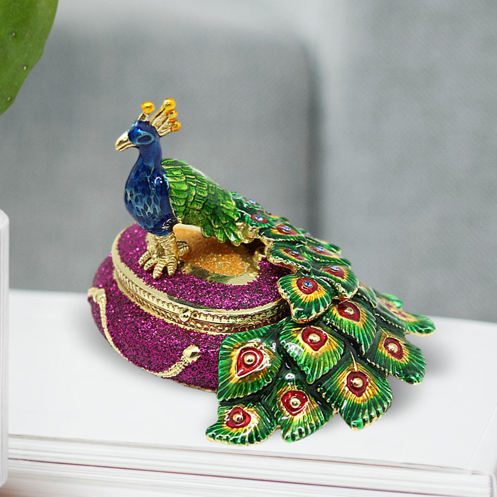 Peacock Trinket Box Container Jewelry Box Jewelry Storage Box Keepsake Boxes Purple
