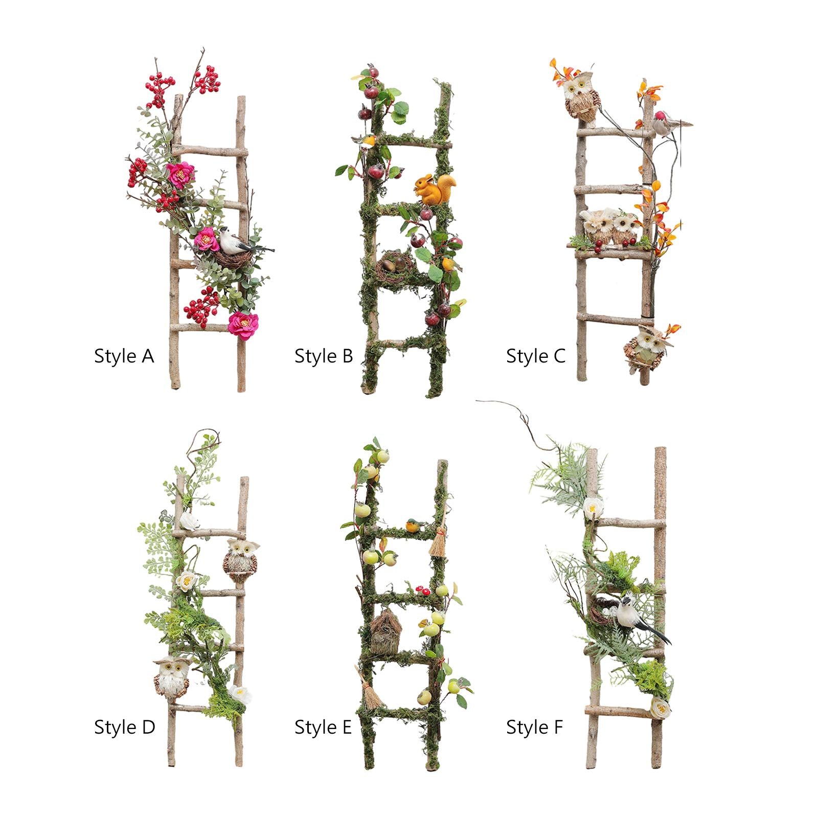 Miniature Wood Ladder Scene Layout Garden Ladder for Bar Farmhouse Courtyard Style A